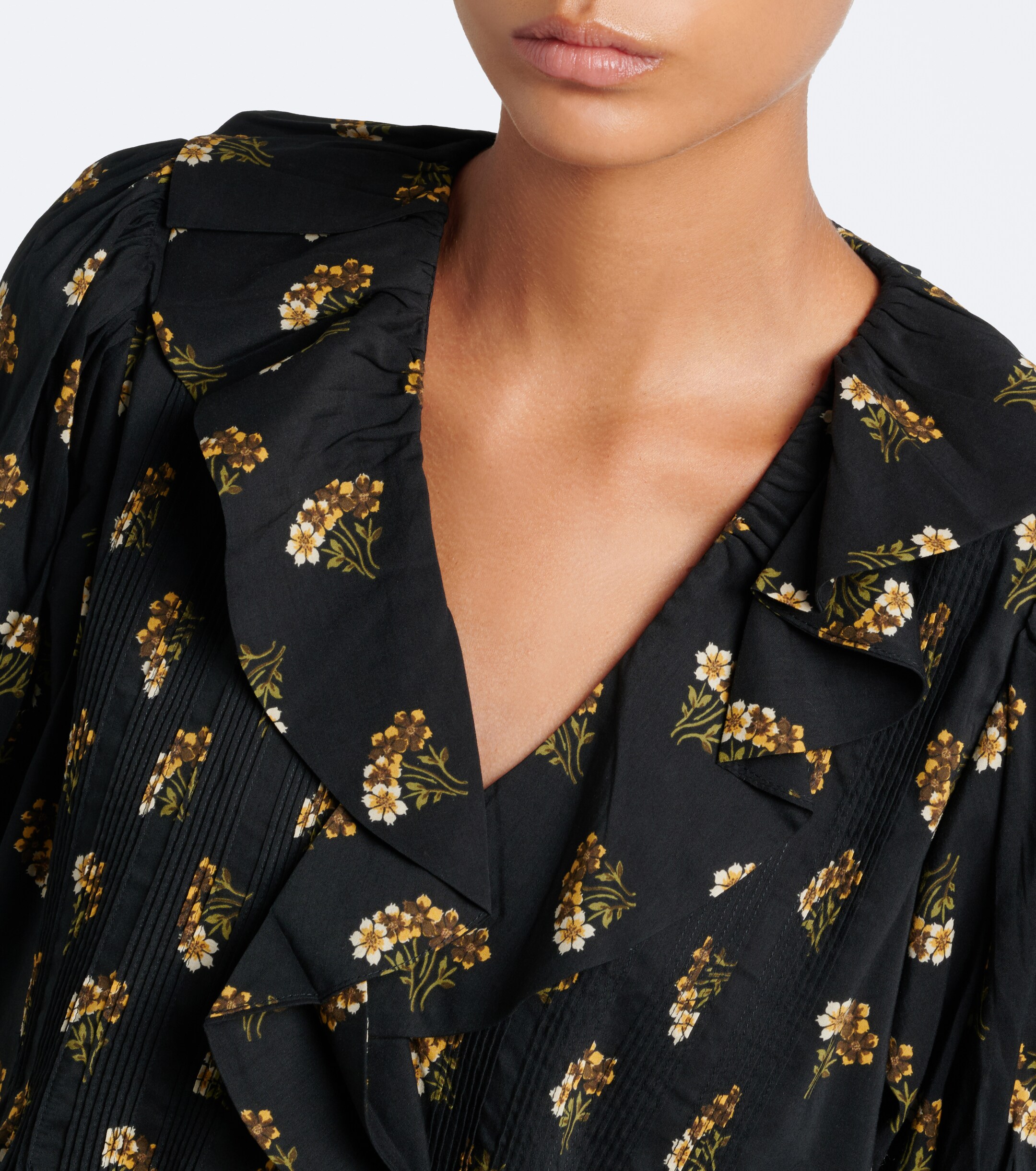 Dôen Dôen Henri floral ruffled cotton-blend blouse