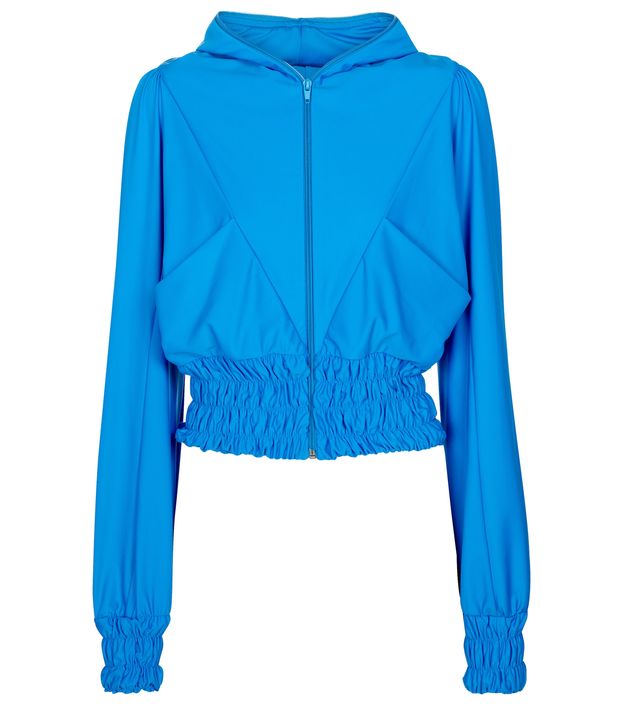 Marine Serre Smocked hooded track jacket