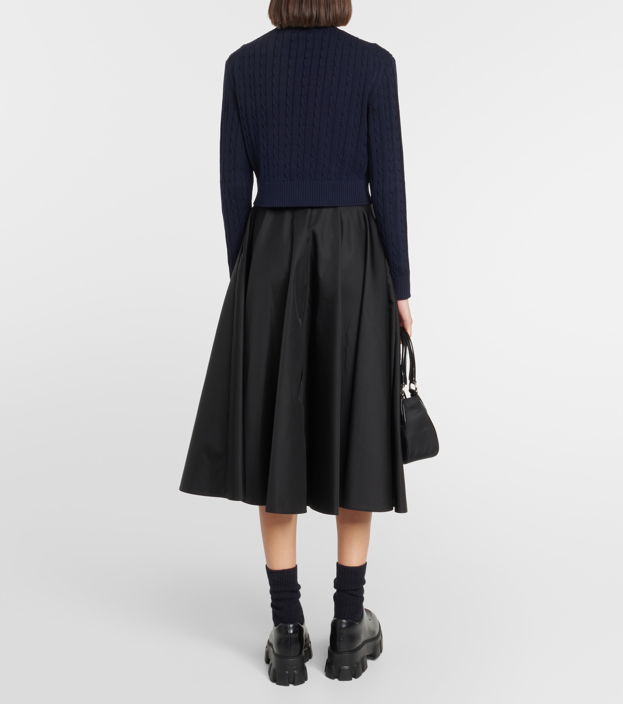 Prada Logo cotton cable-knit sweater thumbnail