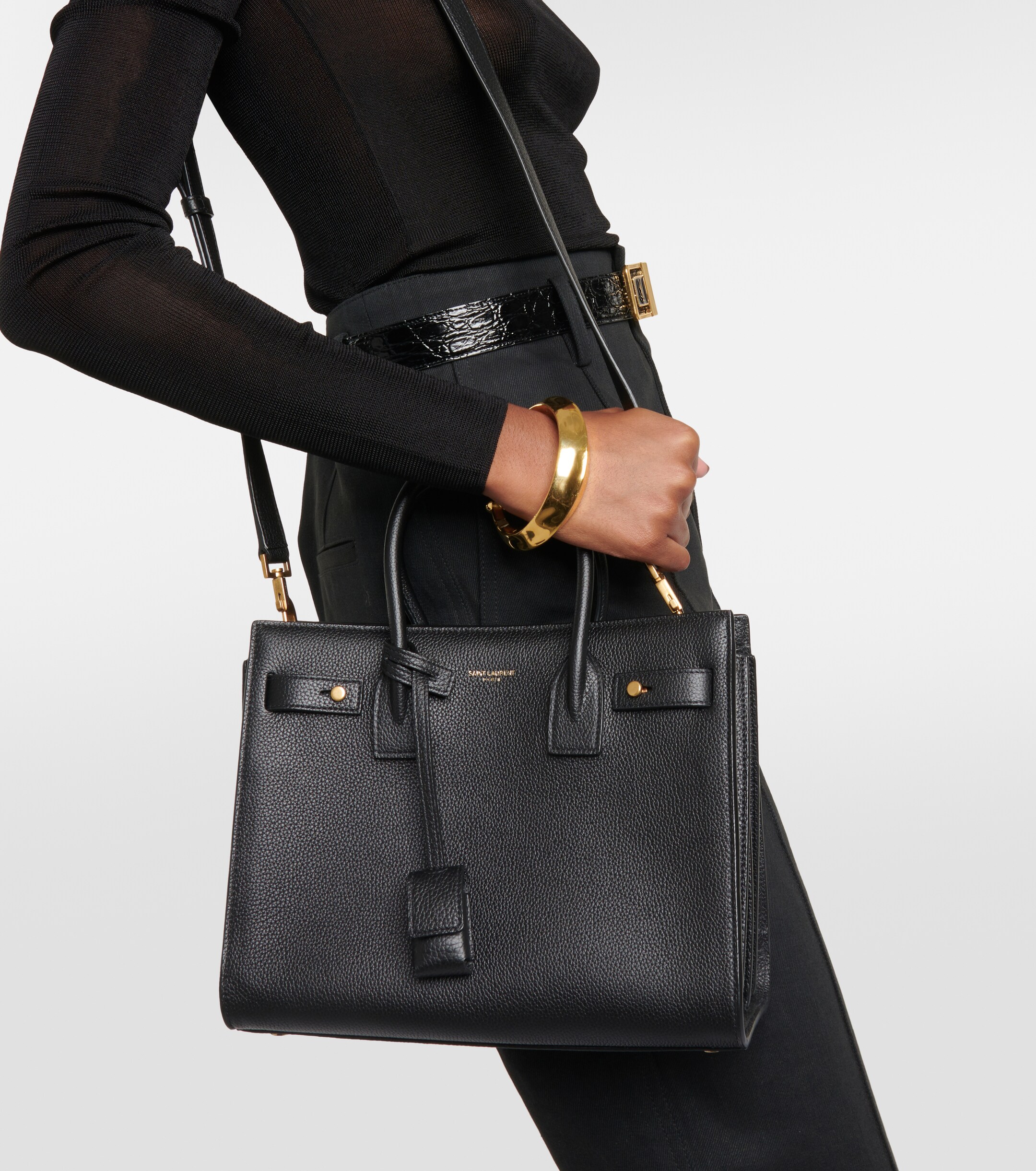 Saint Laurent Sac de Jour Baby leather tote bag