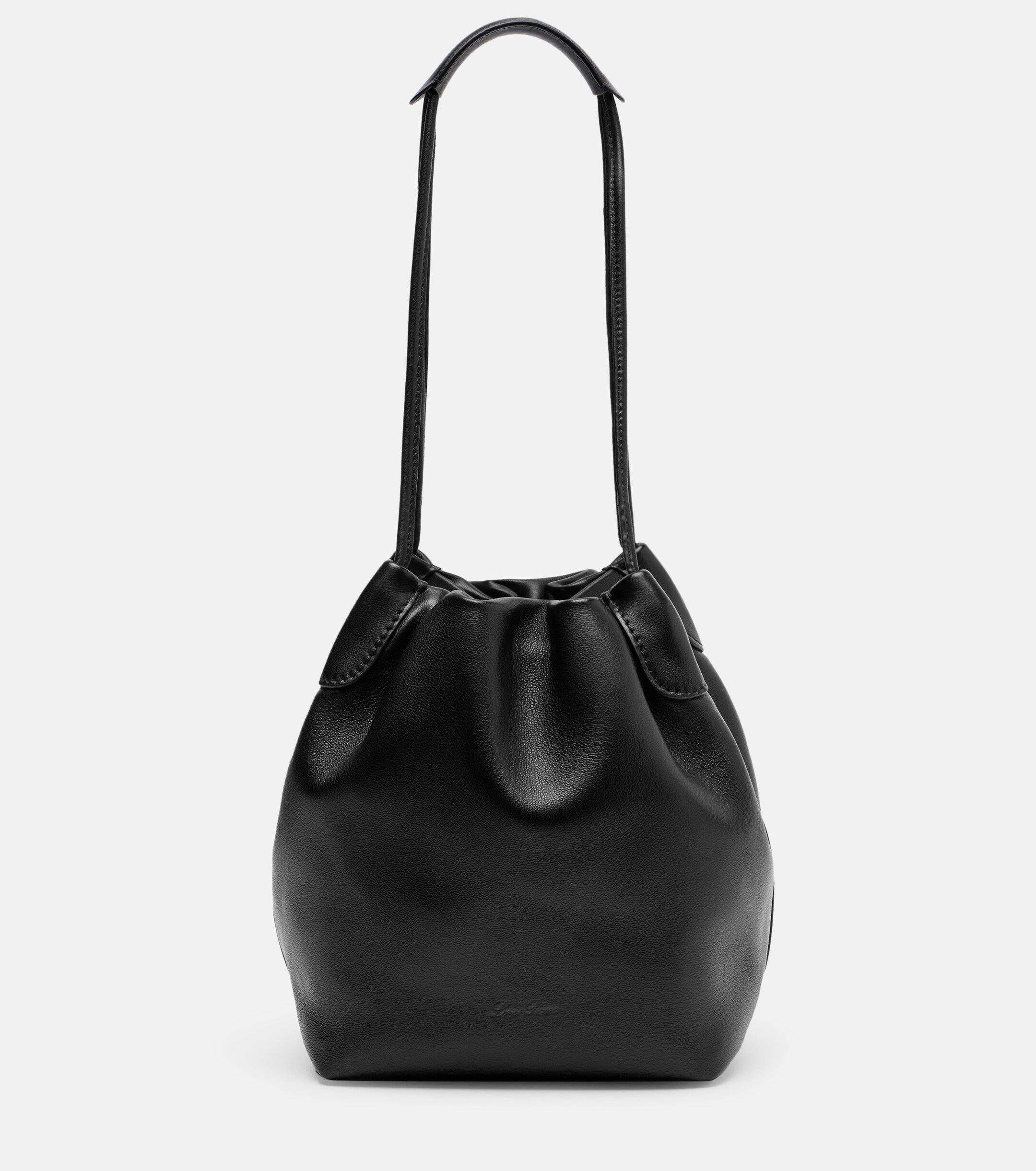 Loro Piana Bale Softy Small leather bucket bag