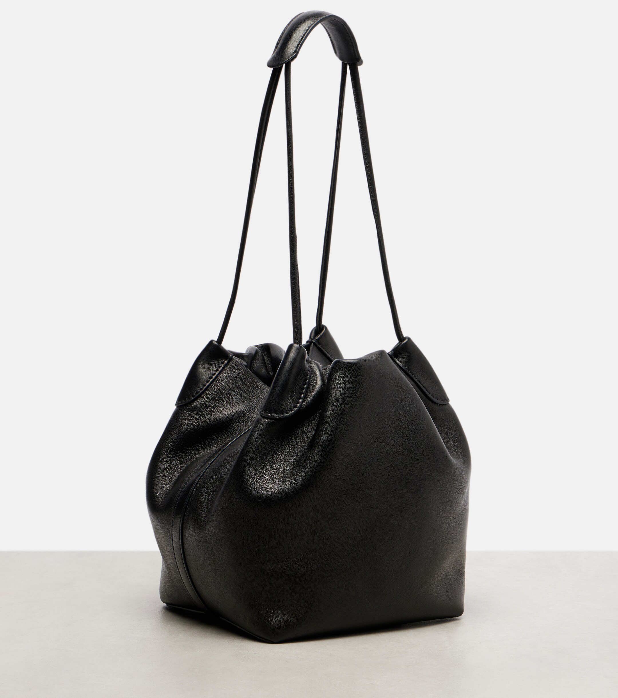 Loro Piana Bale Softy Small leather bucket bag