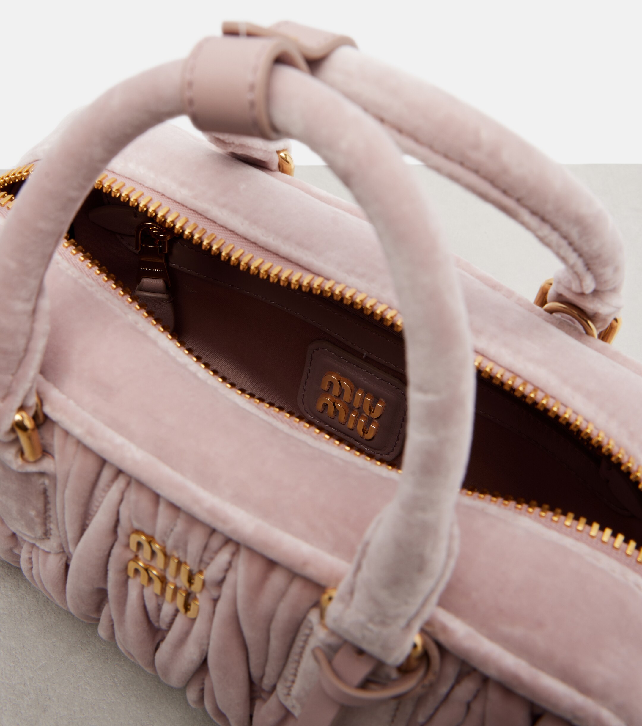 Miu Miu Arcadie Small suede top-handle bag