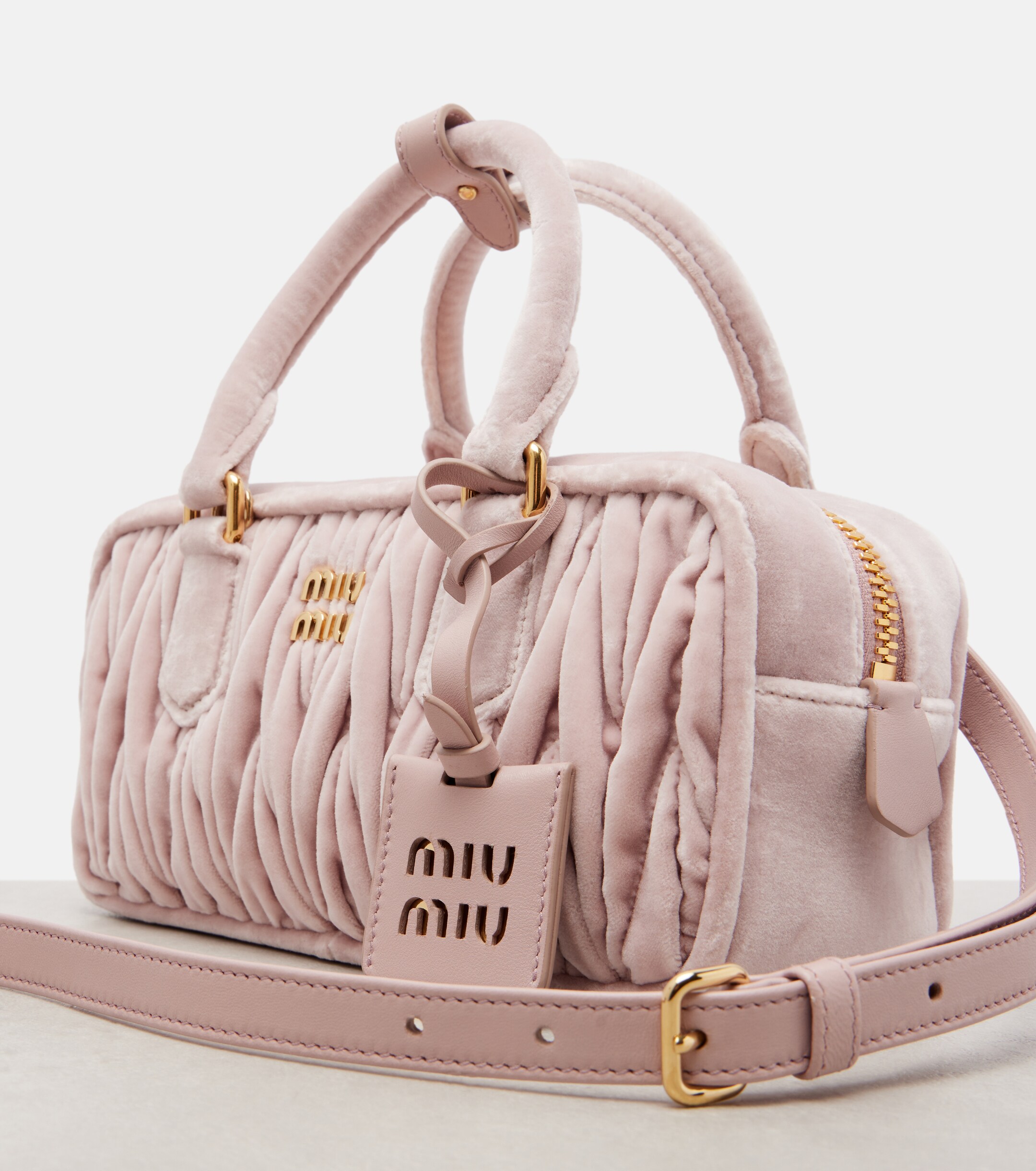 Miu Miu Arcadie Small suede top-handle bag