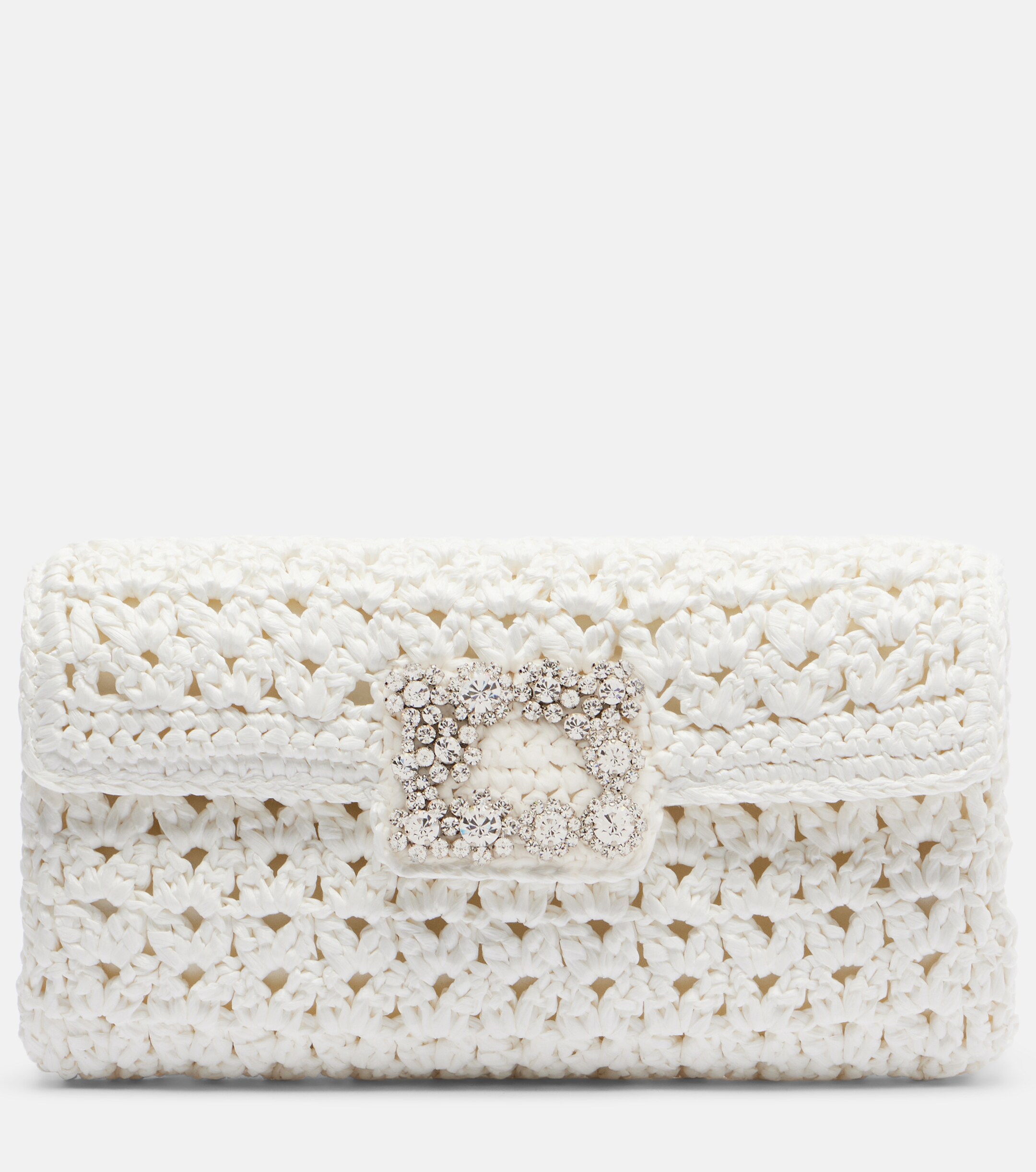 ROGER VIVIER Jeu De Fille embellished crochet clutch