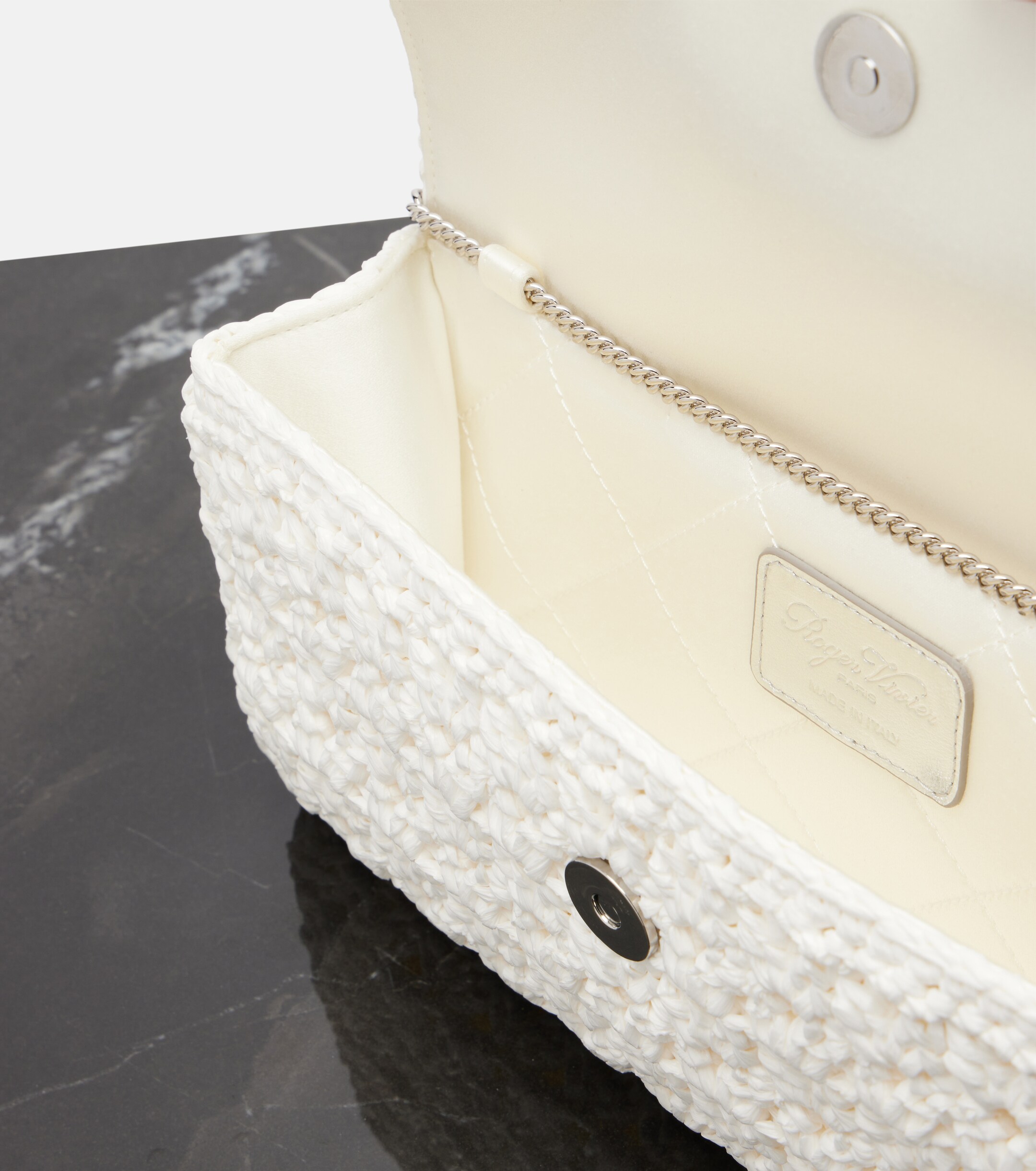 ROGER VIVIER Jeu De Fille embellished crochet clutch