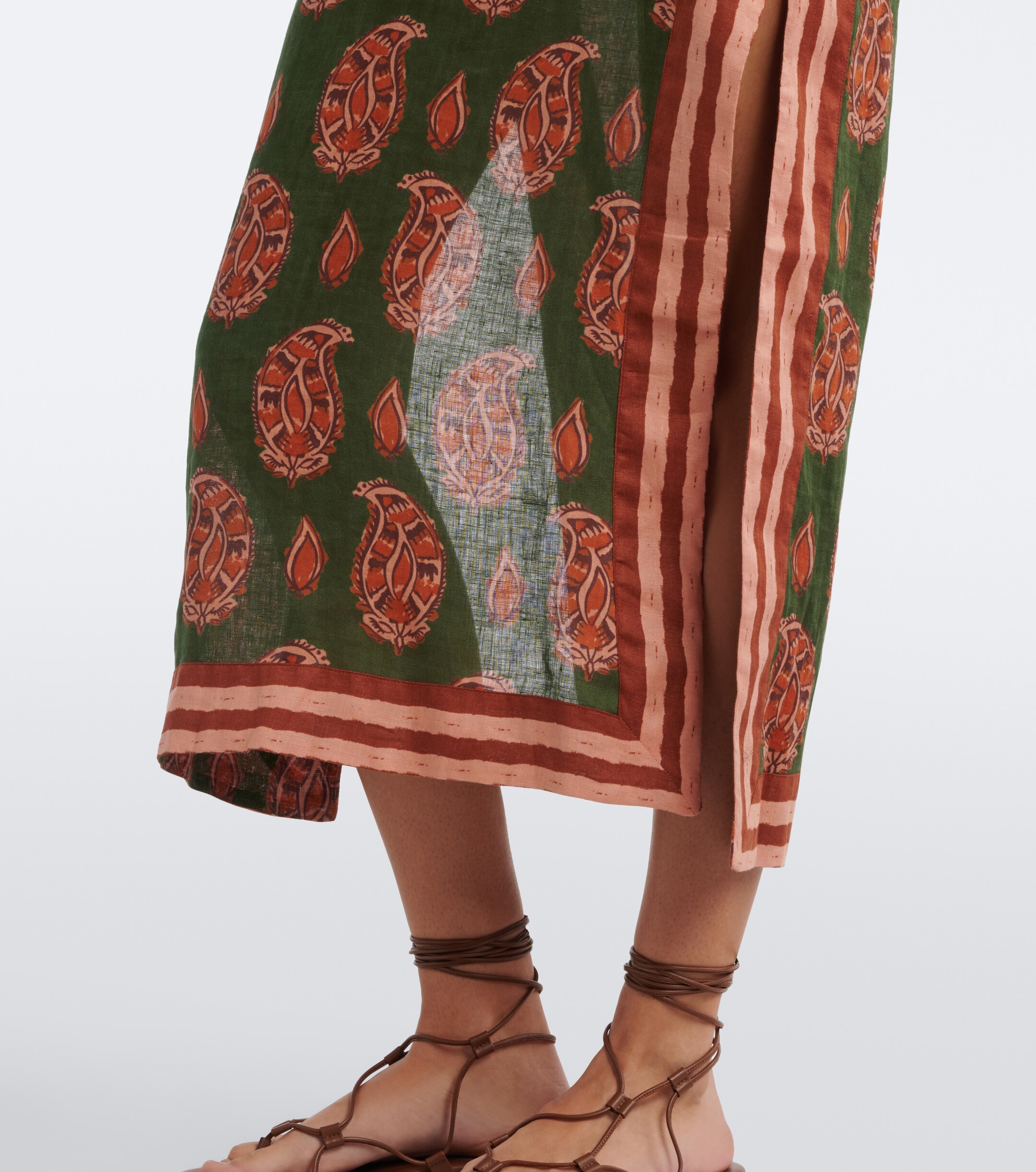 Johanna Ortiz Johanna Ortiz Printed halterneck linen midi dress