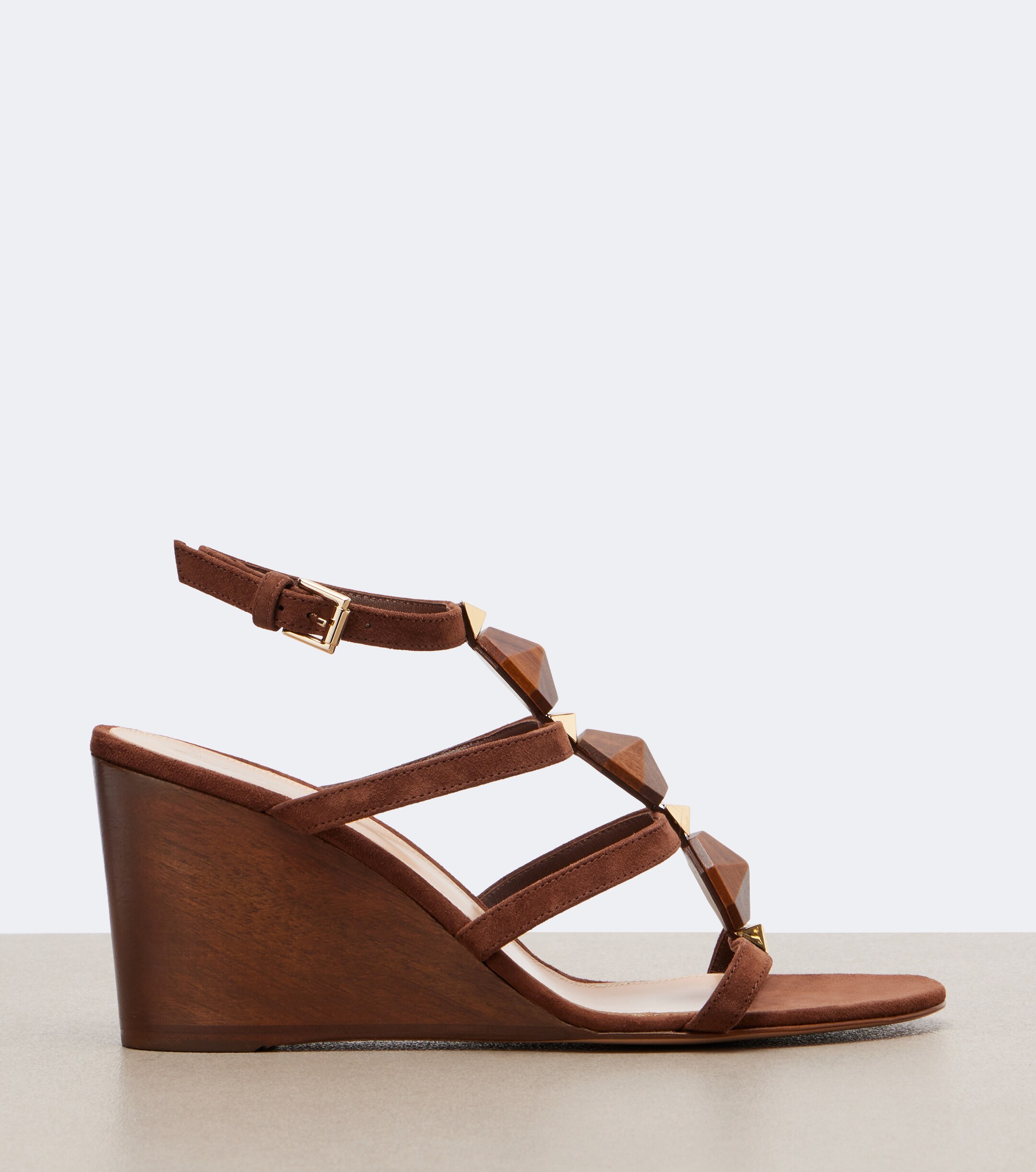 GIANVITO ROSSI Gianvito Rossi Studded suede wedge sandals