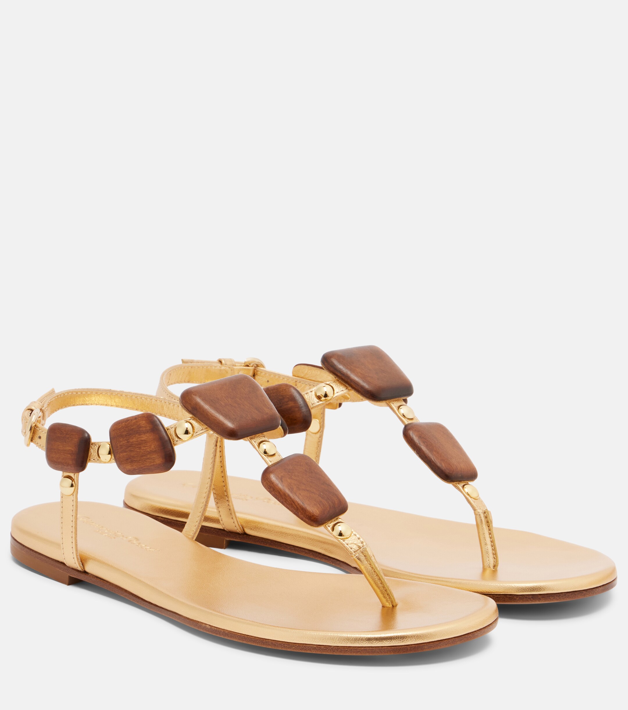 GIANVITO ROSSI Gianvito Rossi Munduk embellished leather thong sandals