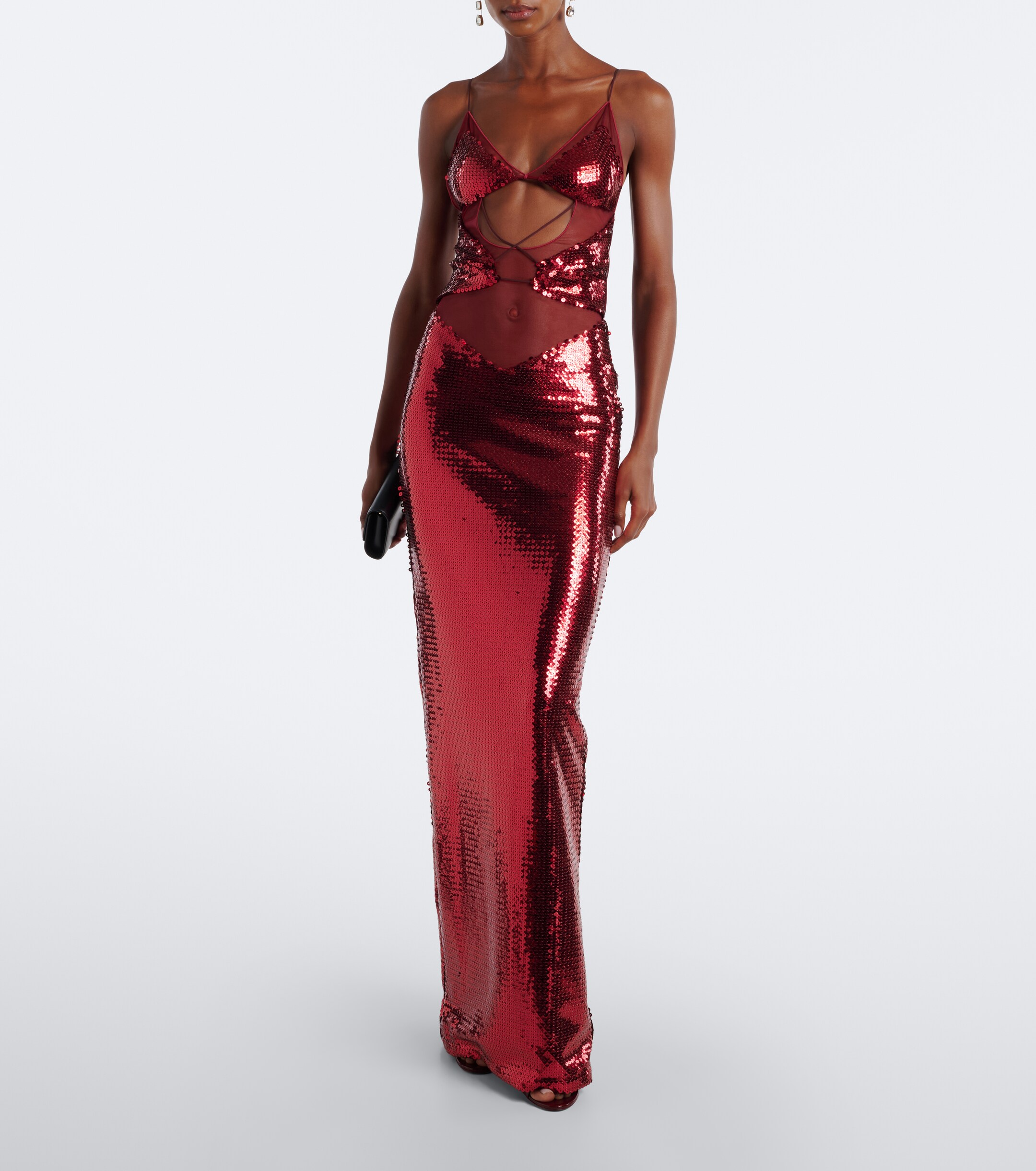 Nensi Dojaka Nensi Dojaka Sequined cutout gown