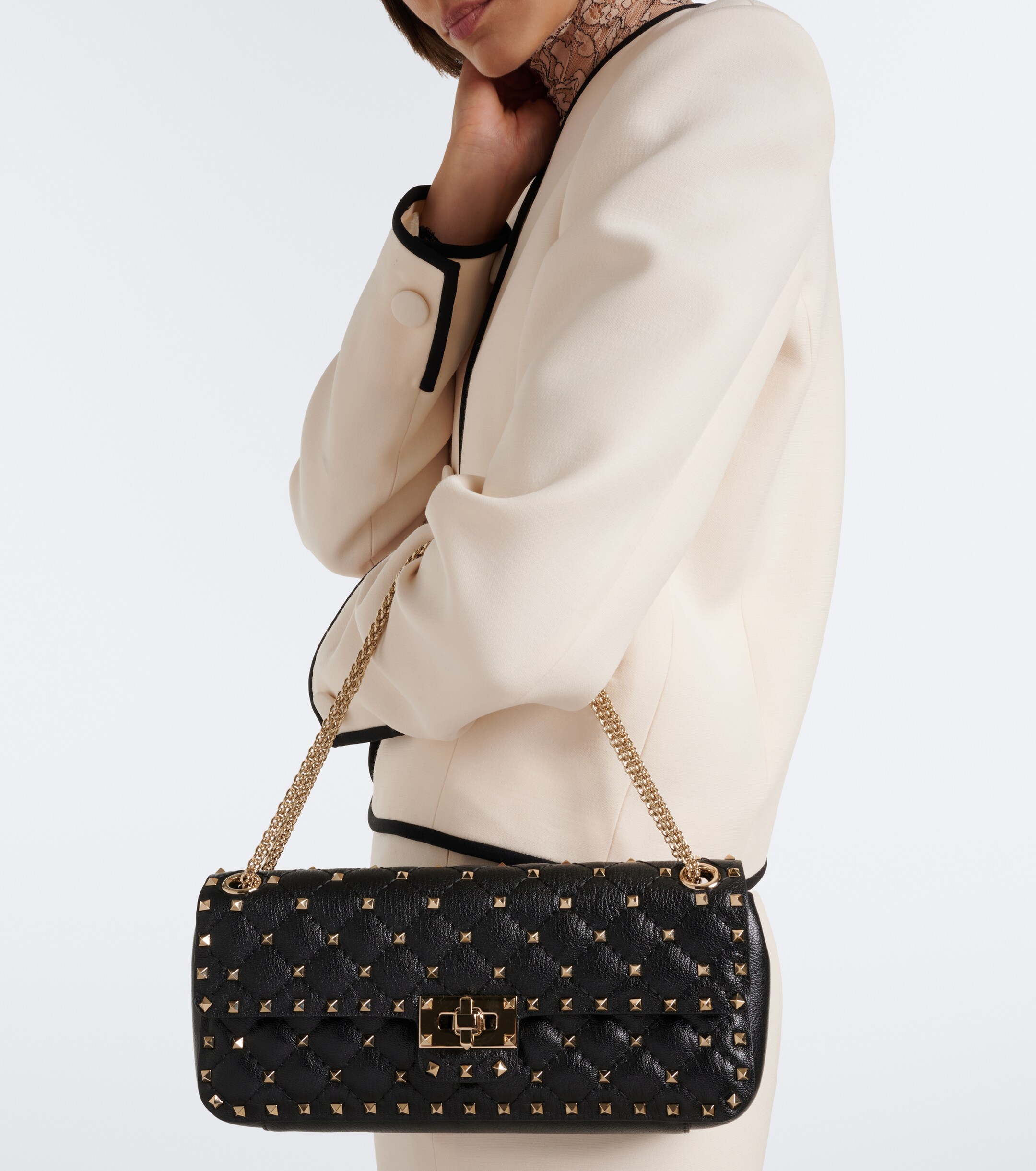 Valentino Garavani Rockstud Spike Medium leather shoulder bag thumbnail