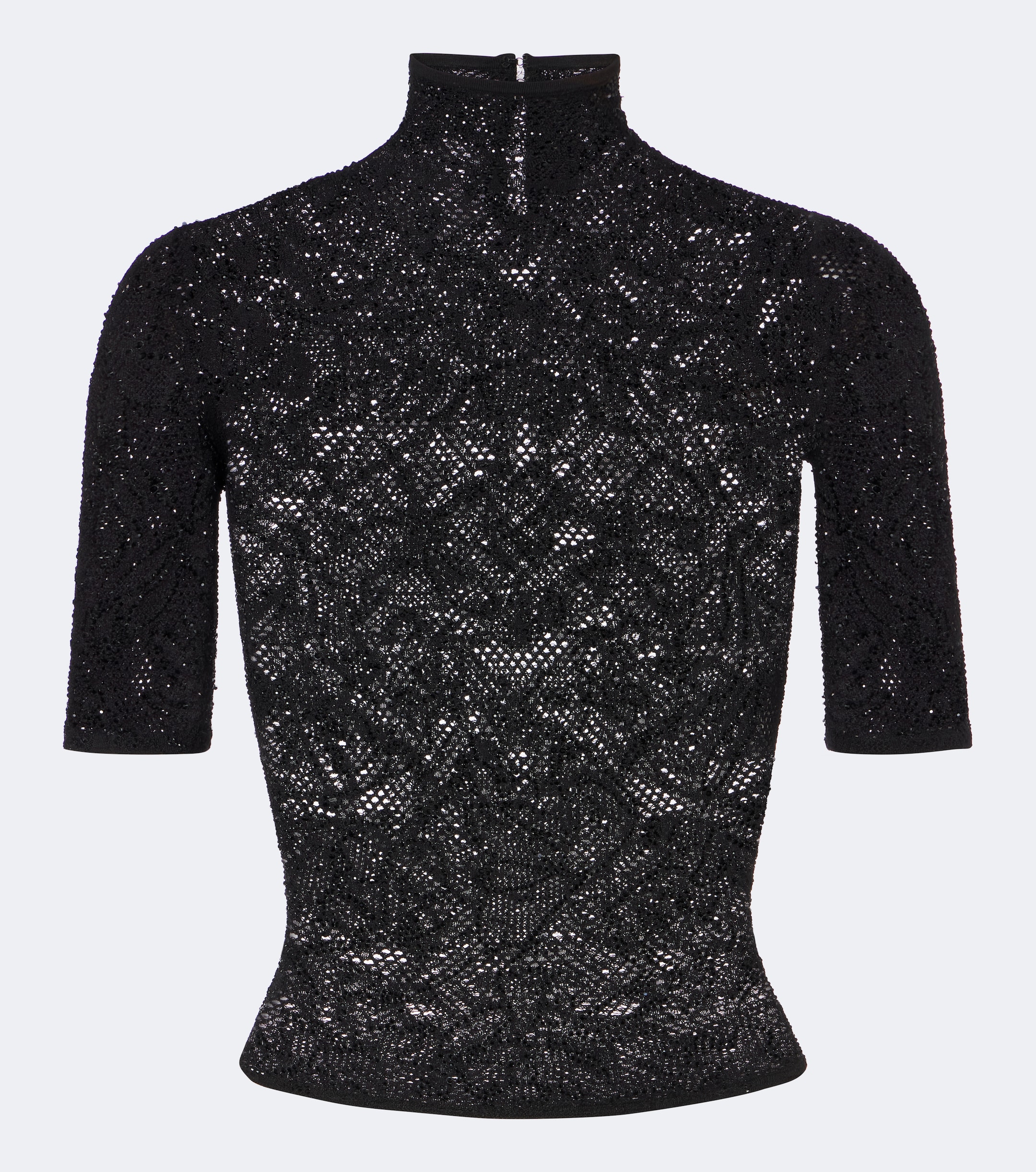 Gucci Gucci Embellished silk-blend lace crop top