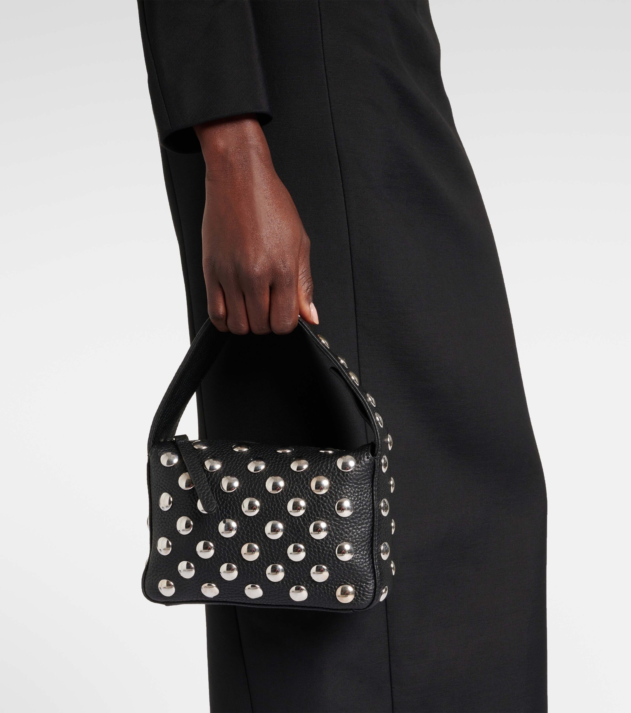 KHAITE Elena Small studded leather shoulder bag