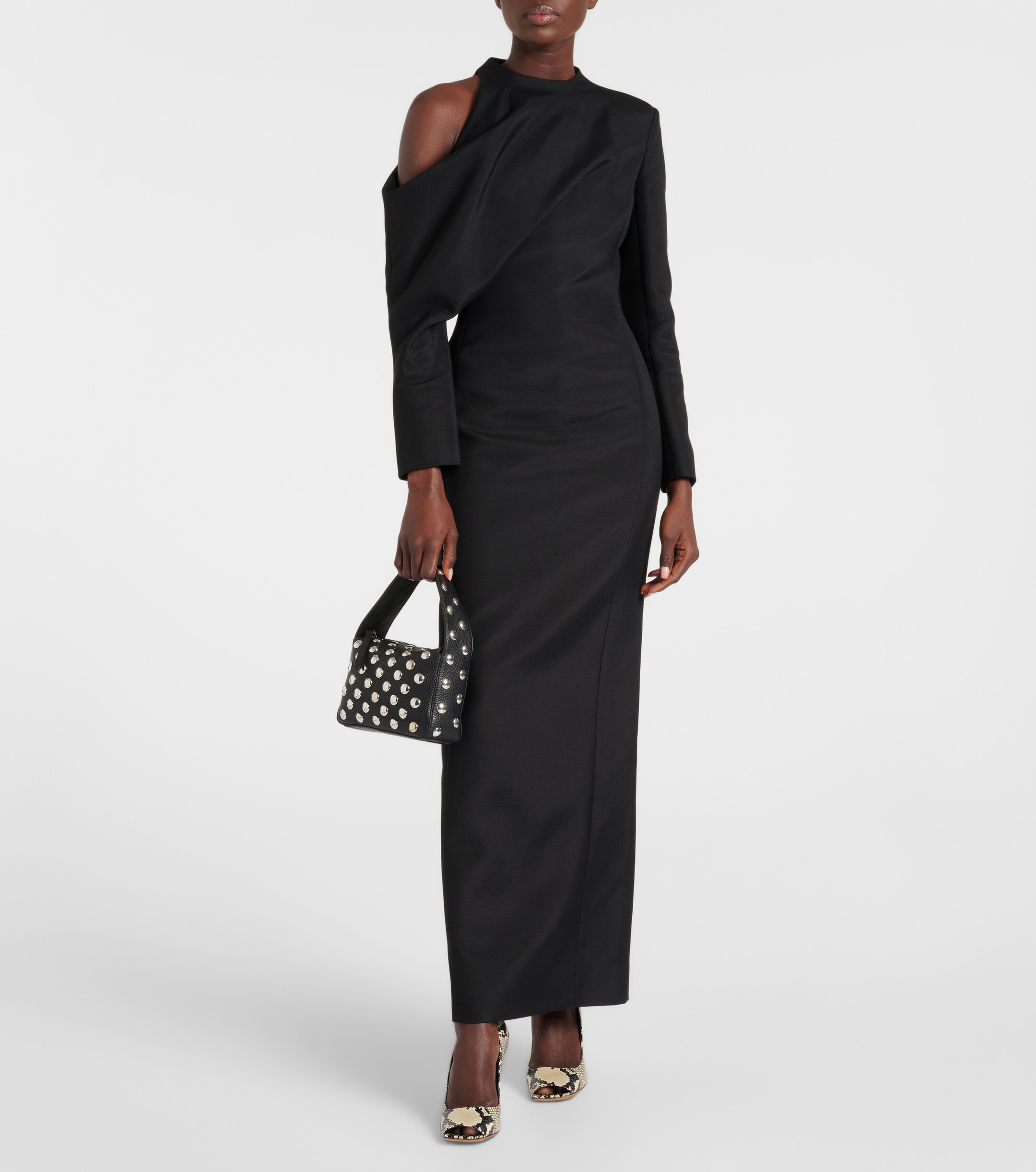 KHAITE Elena Small studded leather shoulder bag
