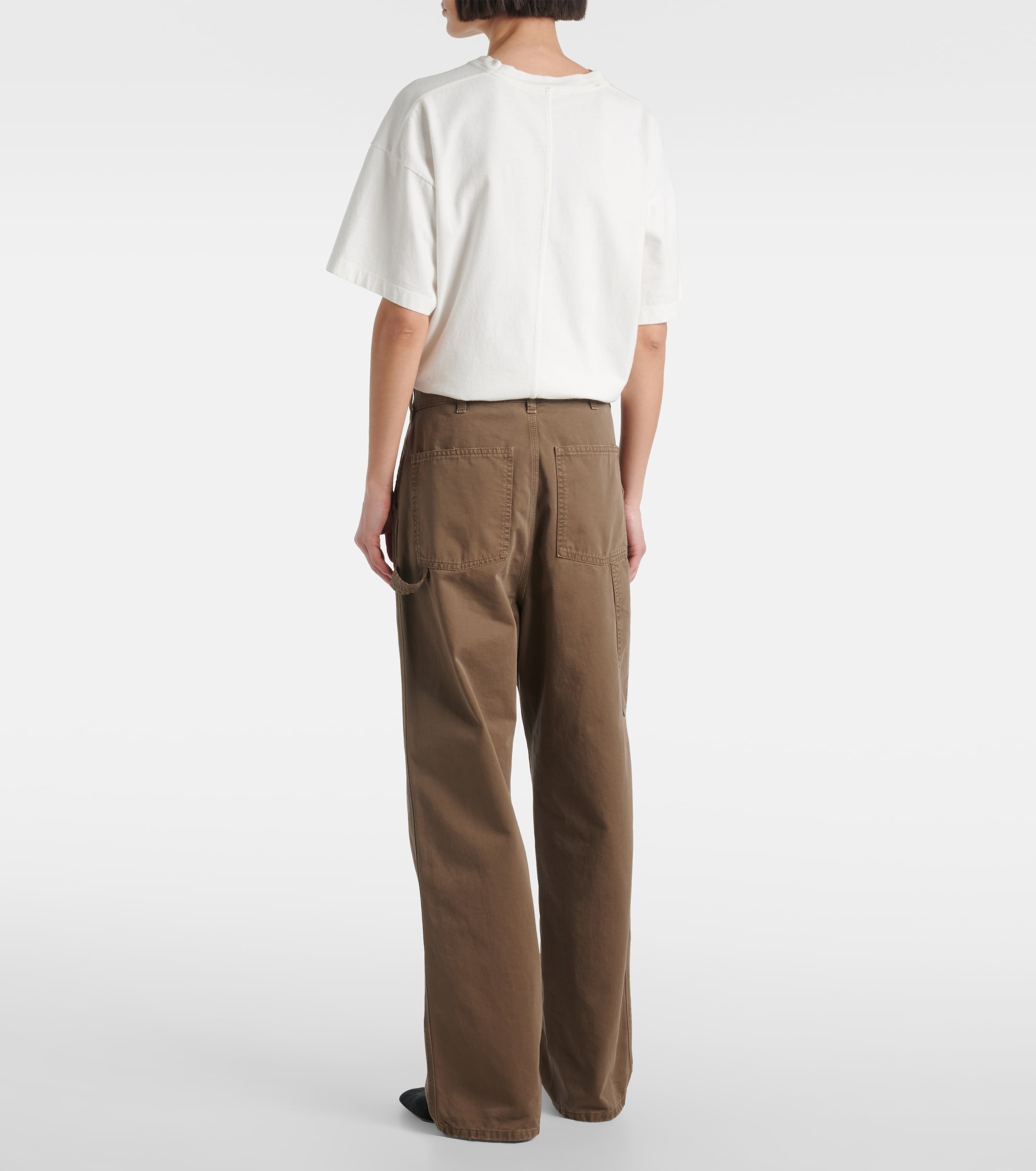 Cale Cotton Gabardine Wide Cargo Pants 4