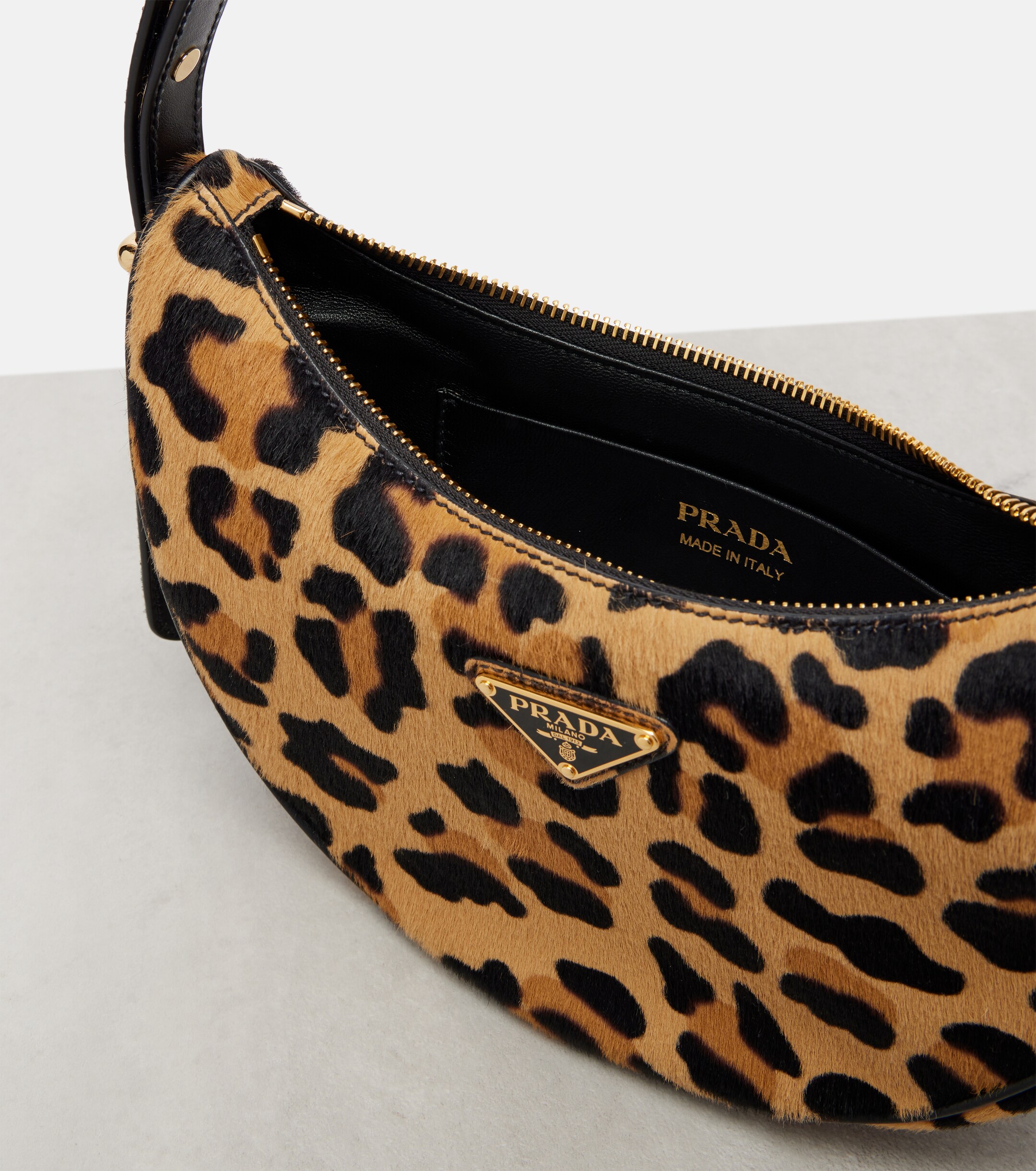 Prada Prada Arqué calf hair shoulder bag