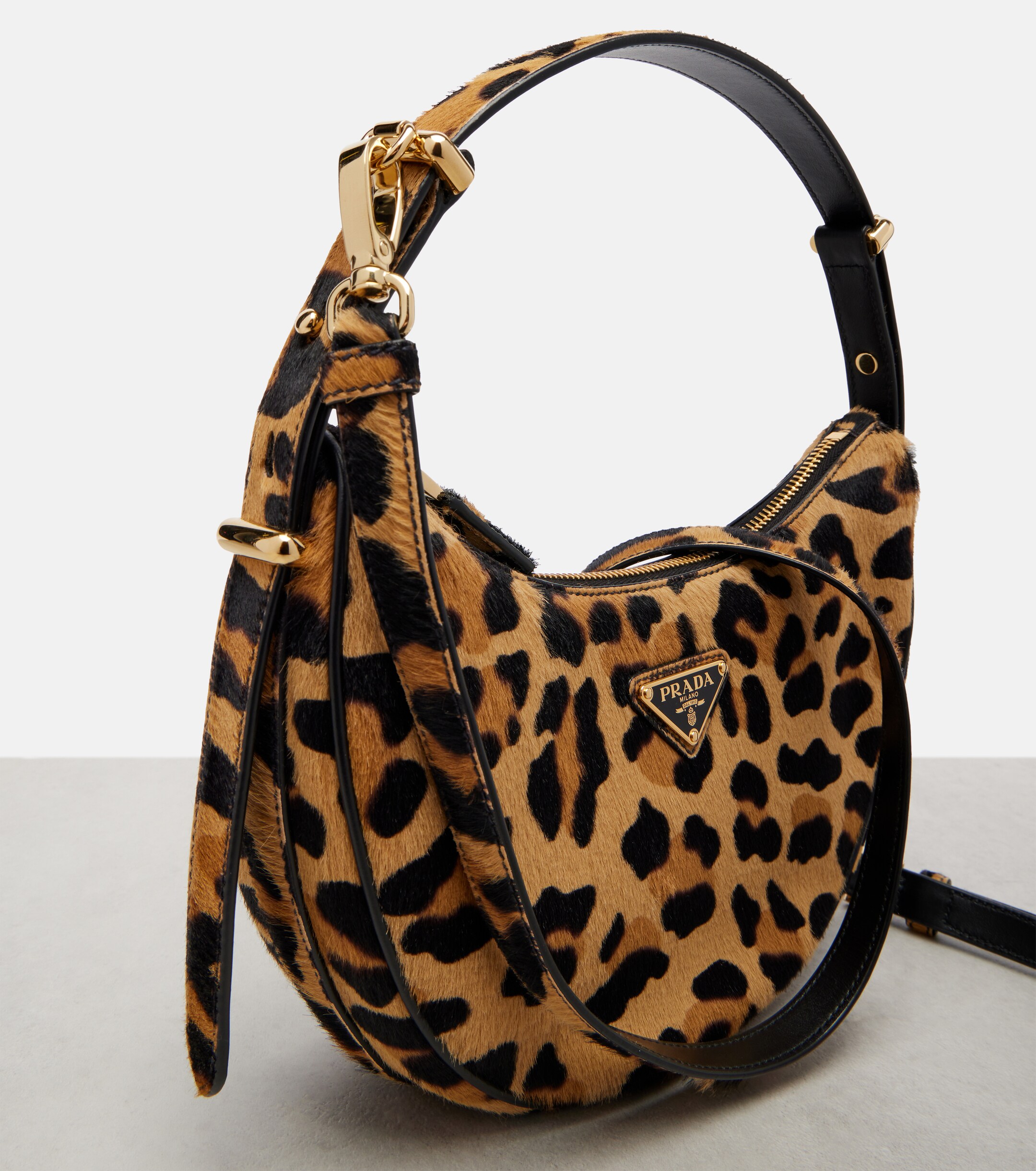 Prada Prada Arqué calf hair shoulder bag