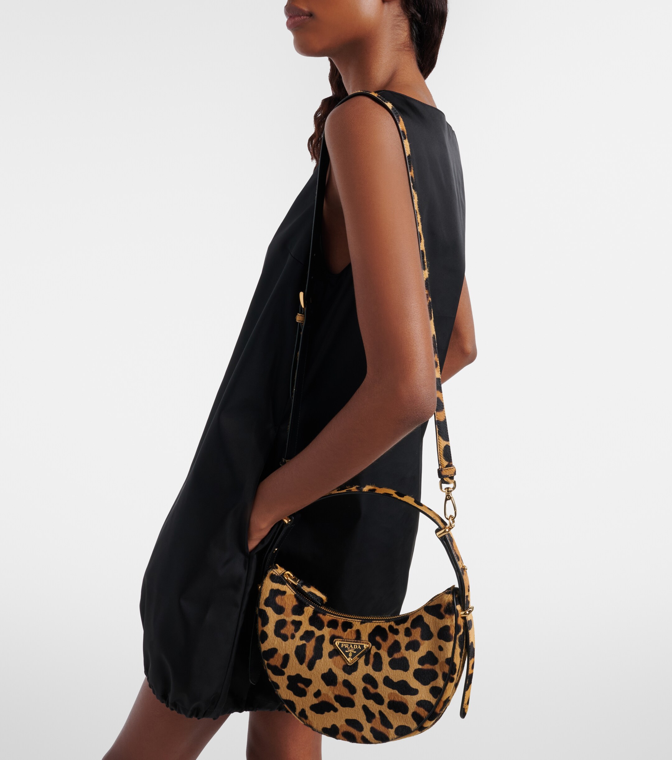 Prada Prada Arqué calf hair shoulder bag
