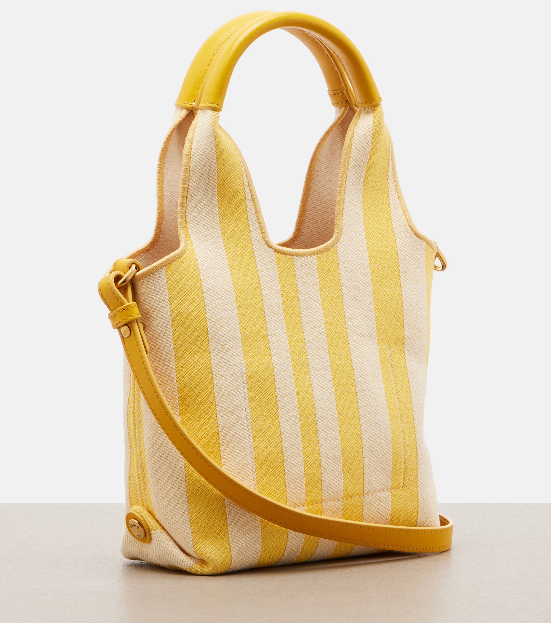 Chloé Chloé Stripy Mini jacquard top-handle bag