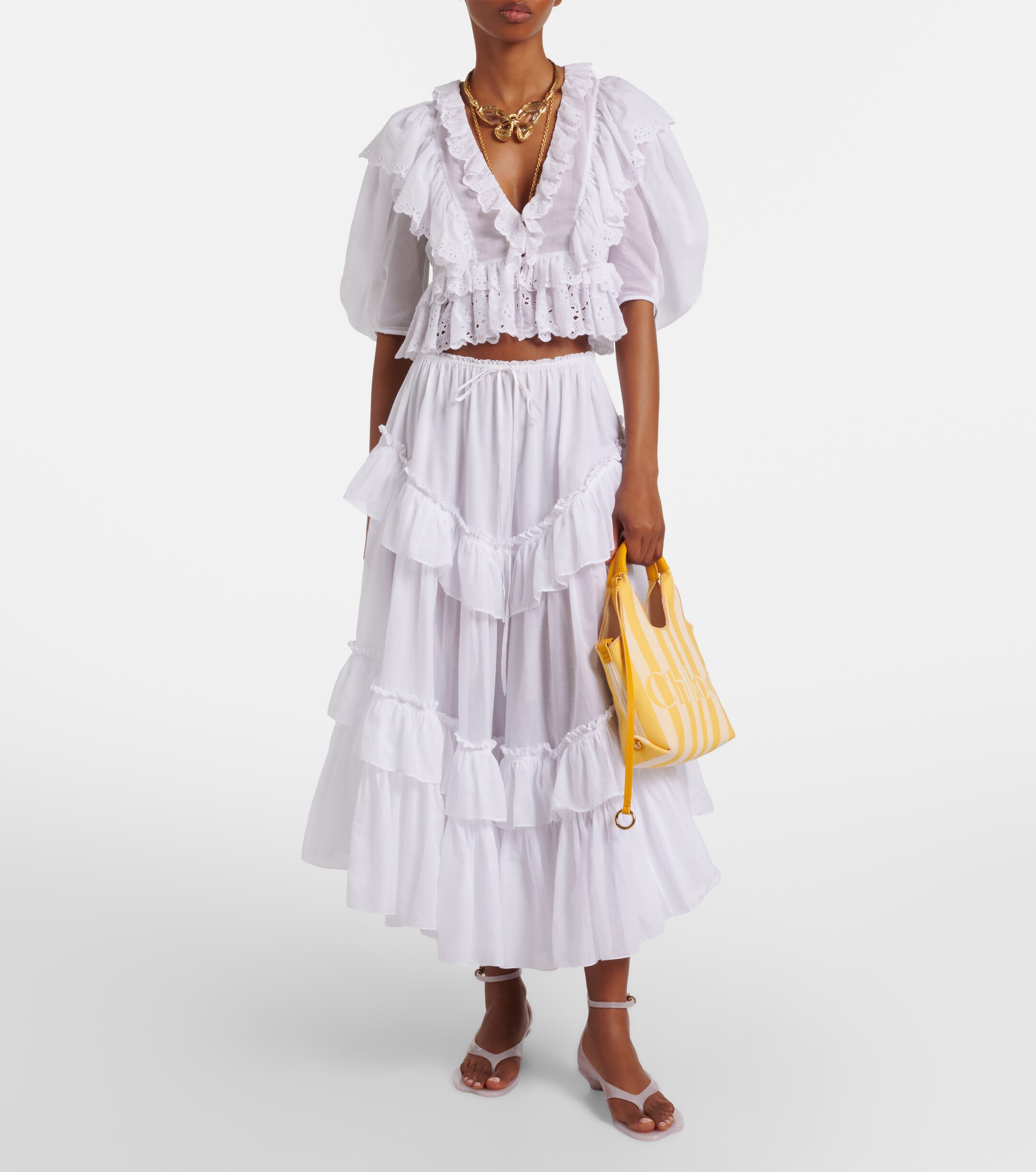 Chloé Chloé Stripy Mini jacquard top-handle bag