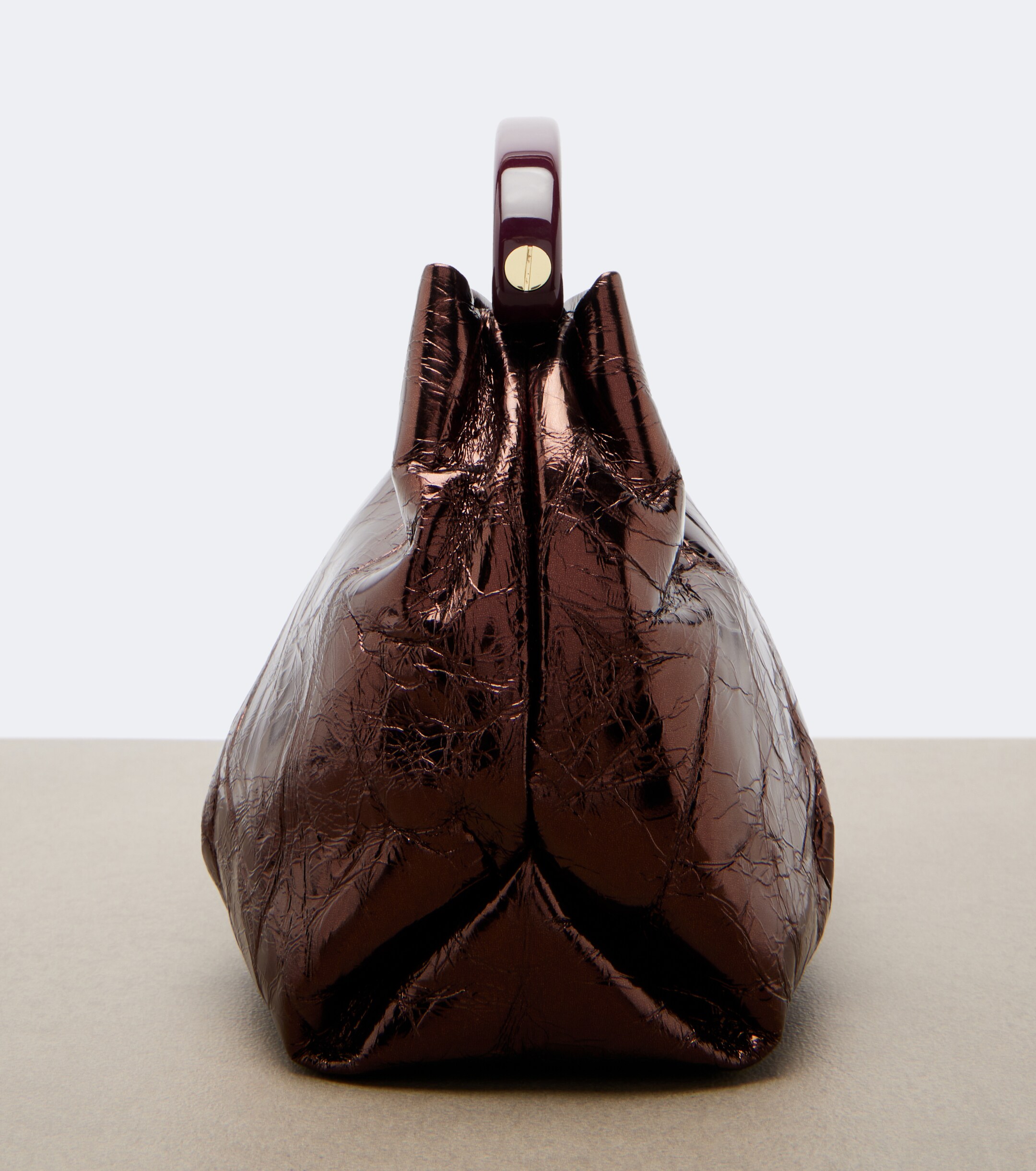 Dries Van Noten Mini metallic leather top-handle bag
