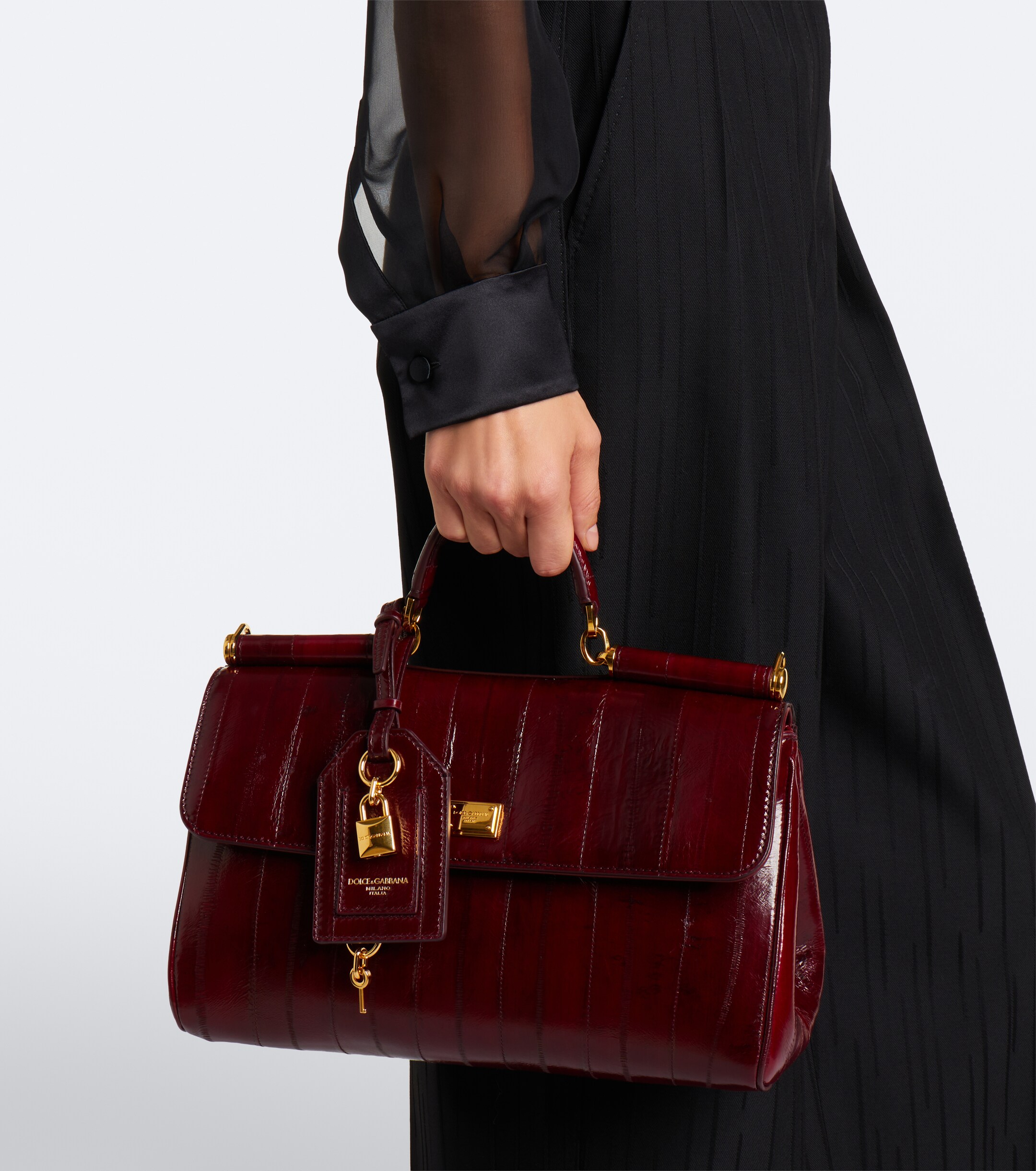 Dolce&Gabbana Dolce & Gabbana My Sicily Medium eel leather top-handle bag