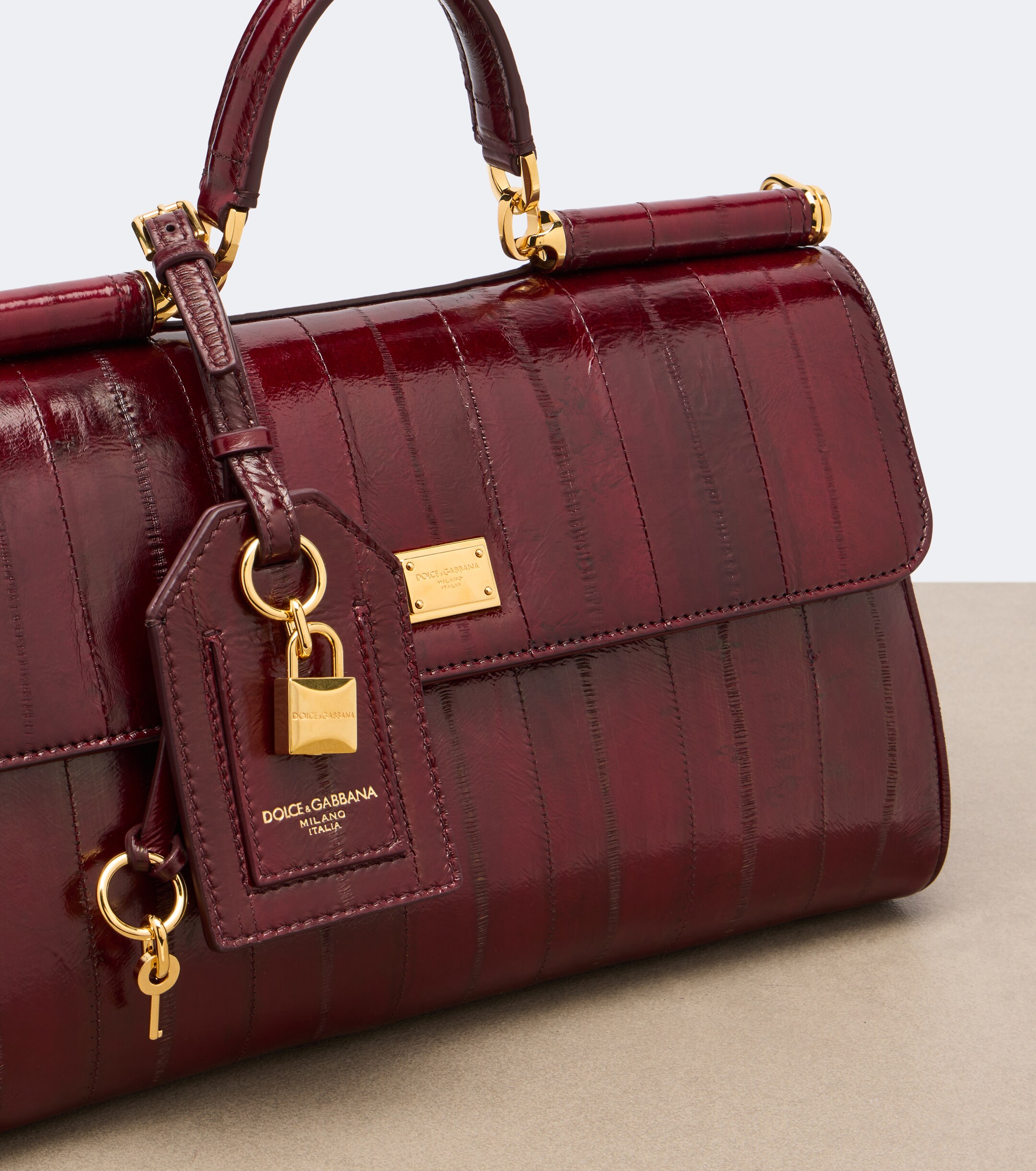 Dolce&Gabbana Dolce & Gabbana My Sicily Medium eel leather top-handle bag