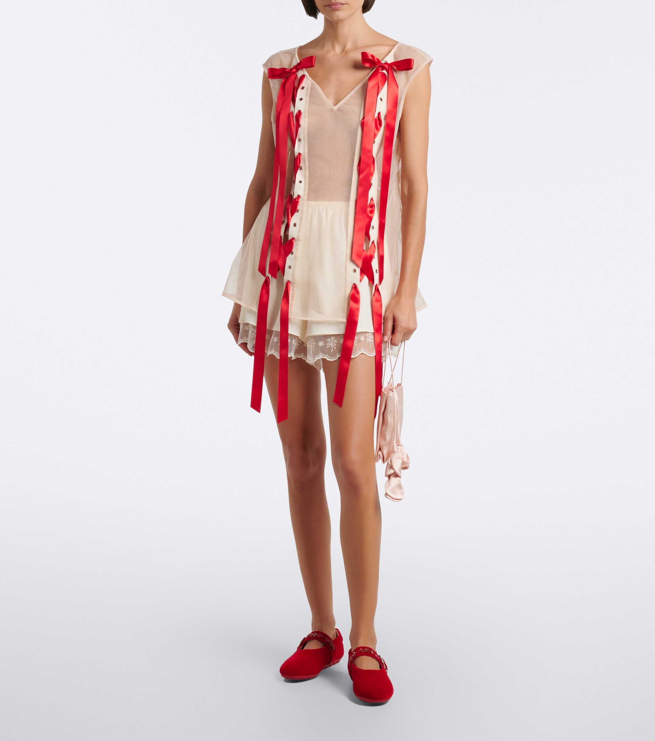 Simone Rocha Simone Rocha Embellished velvet Mary Jane flats