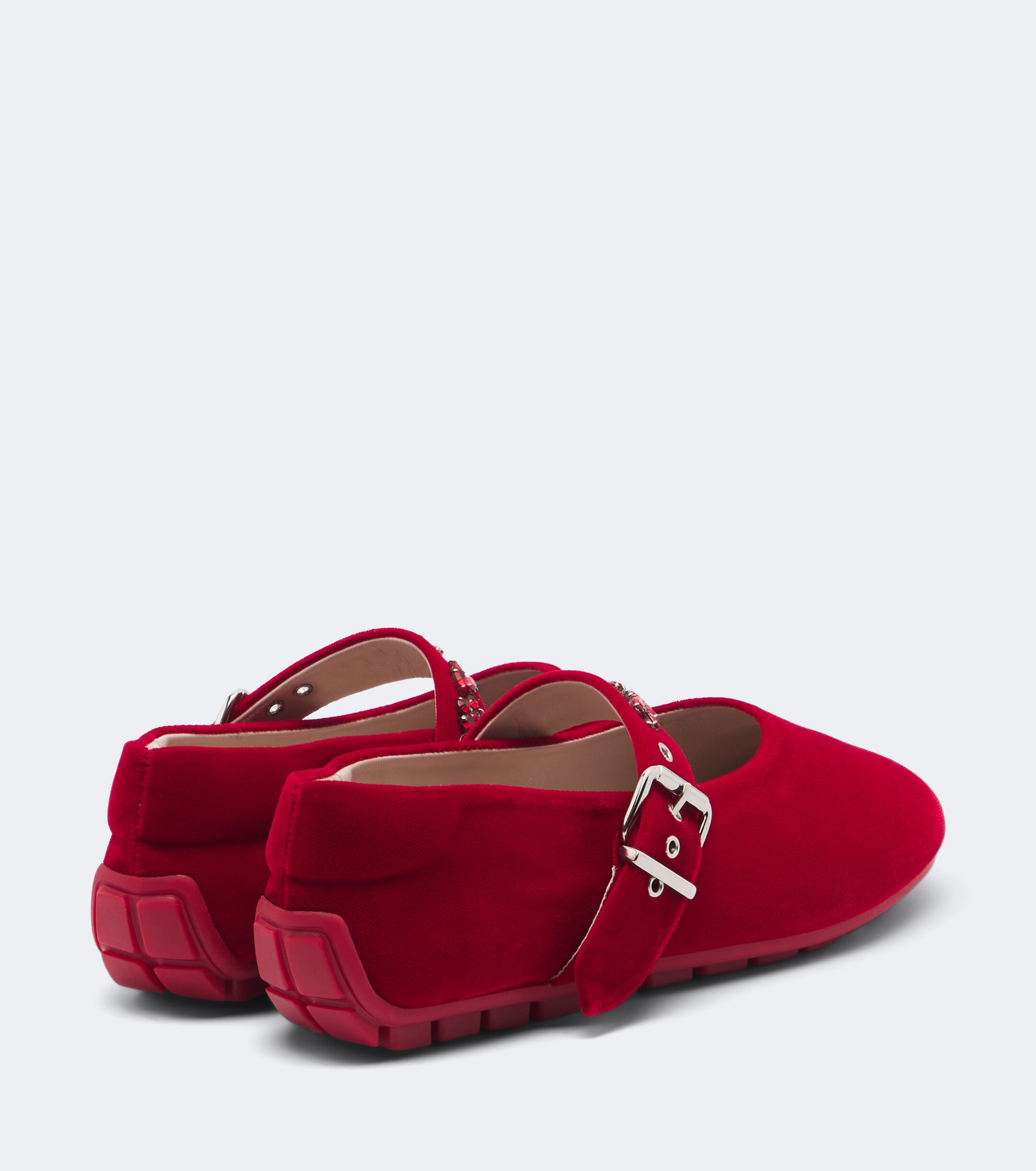 Simone Rocha Simone Rocha Embellished velvet Mary Jane flats