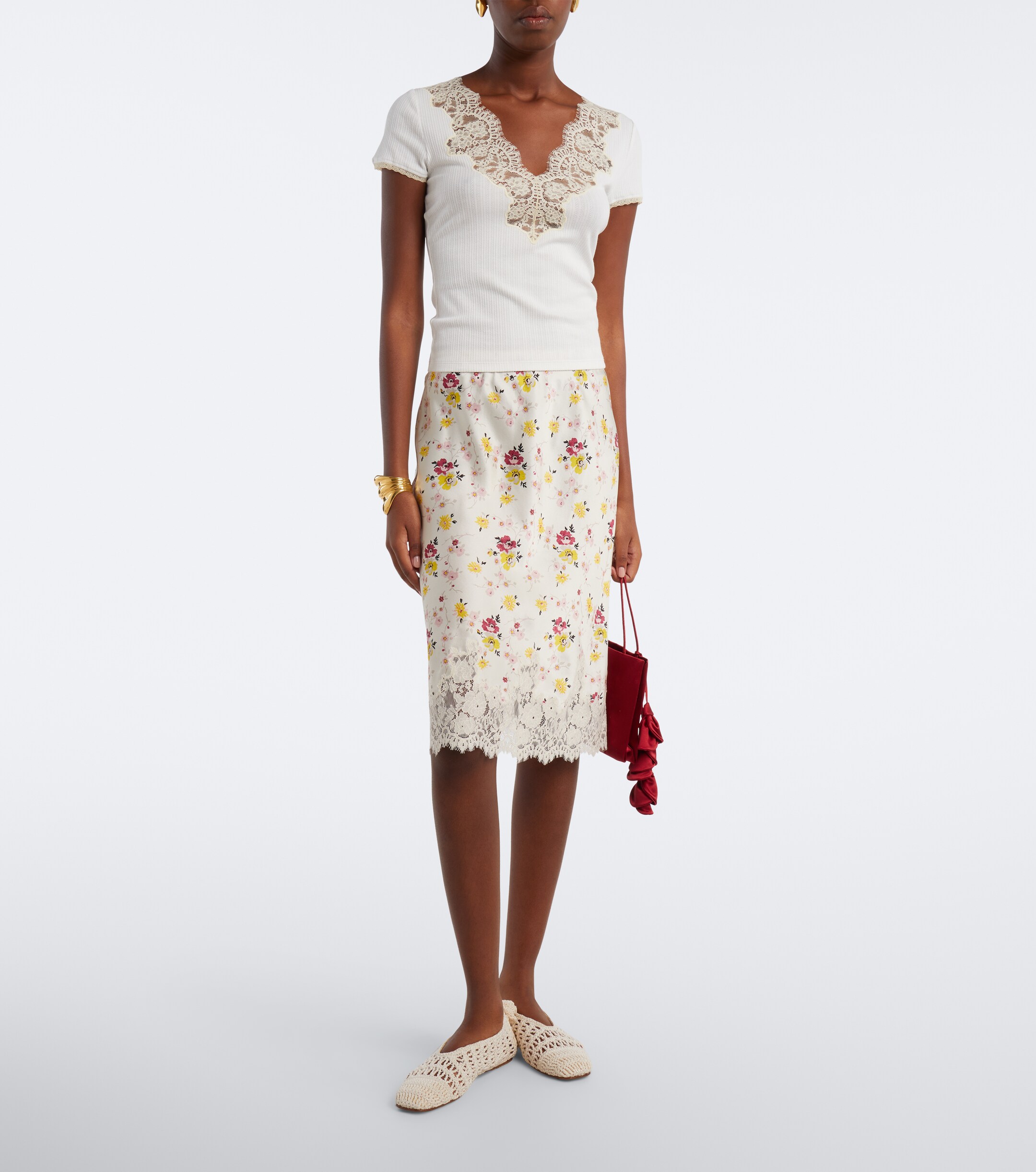 Dôen Dôen Nalia pointelle cotton-blend T-shirt