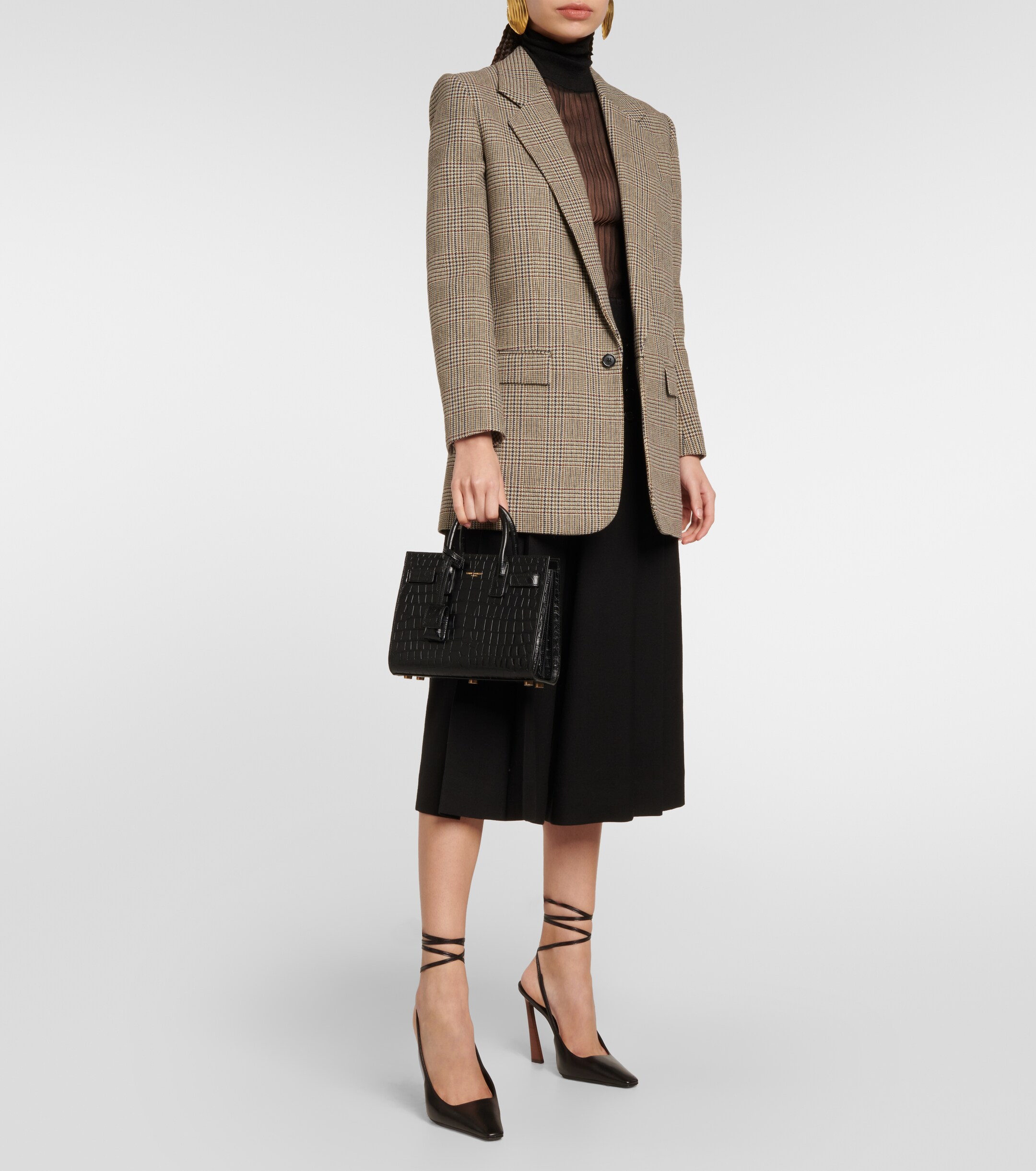 Saint Laurent Sac De Jour Nano croc-effect leather tote bag