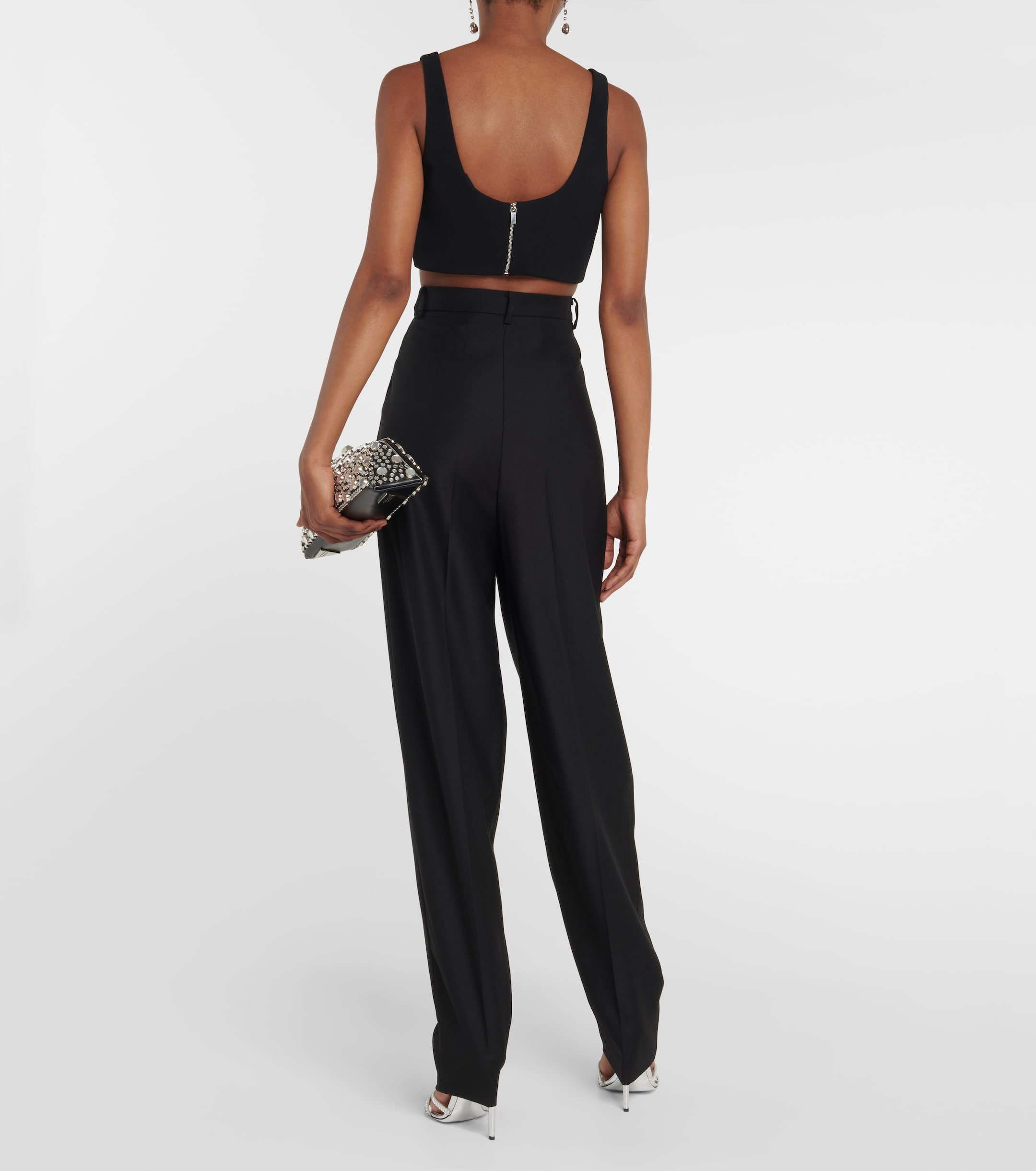 David Koma David Koma Embellished cady bra top