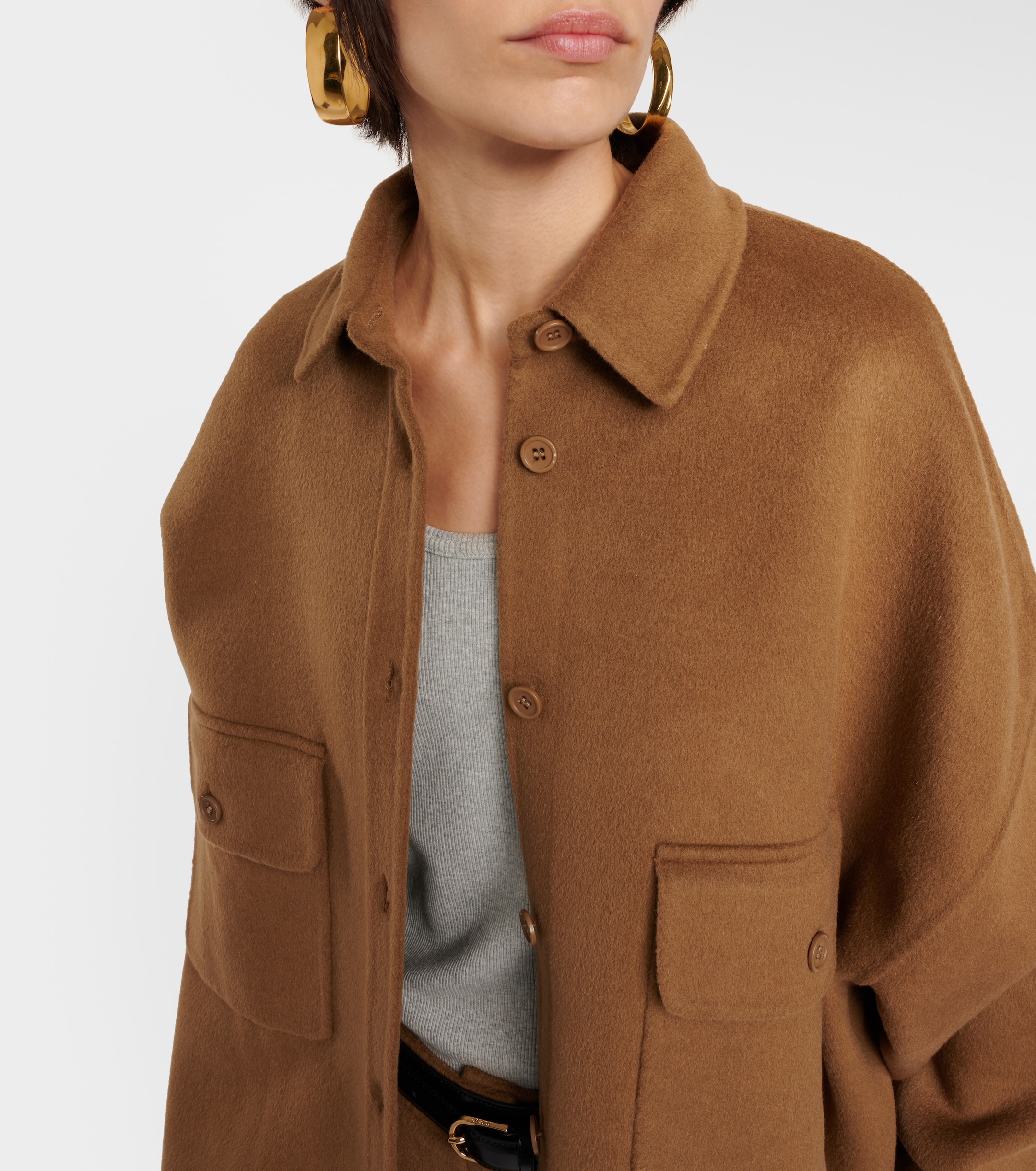 The Frankie Shop Dallas wool-blend overshirt