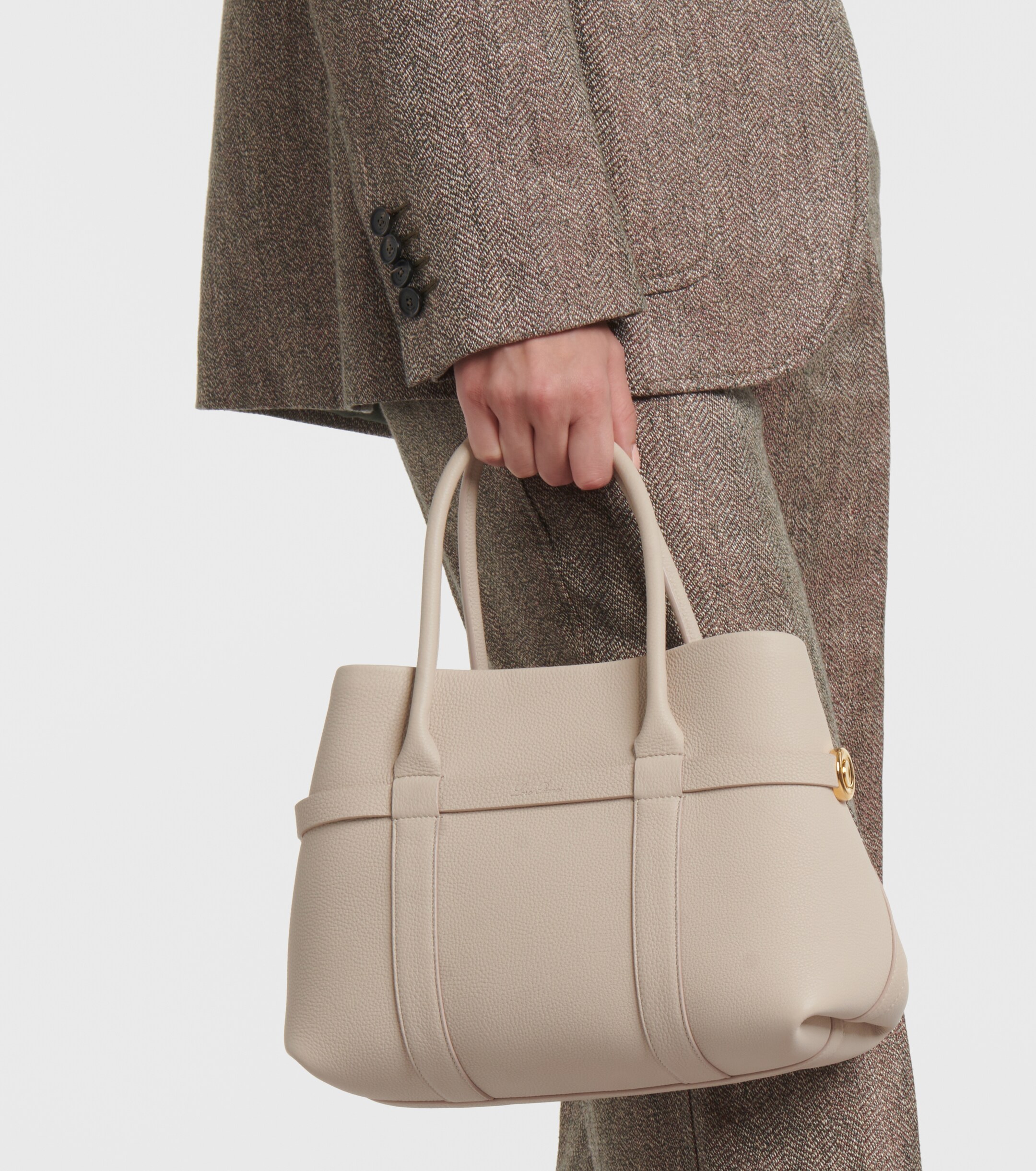 Loro Piana Ghiera Small leather tote bag