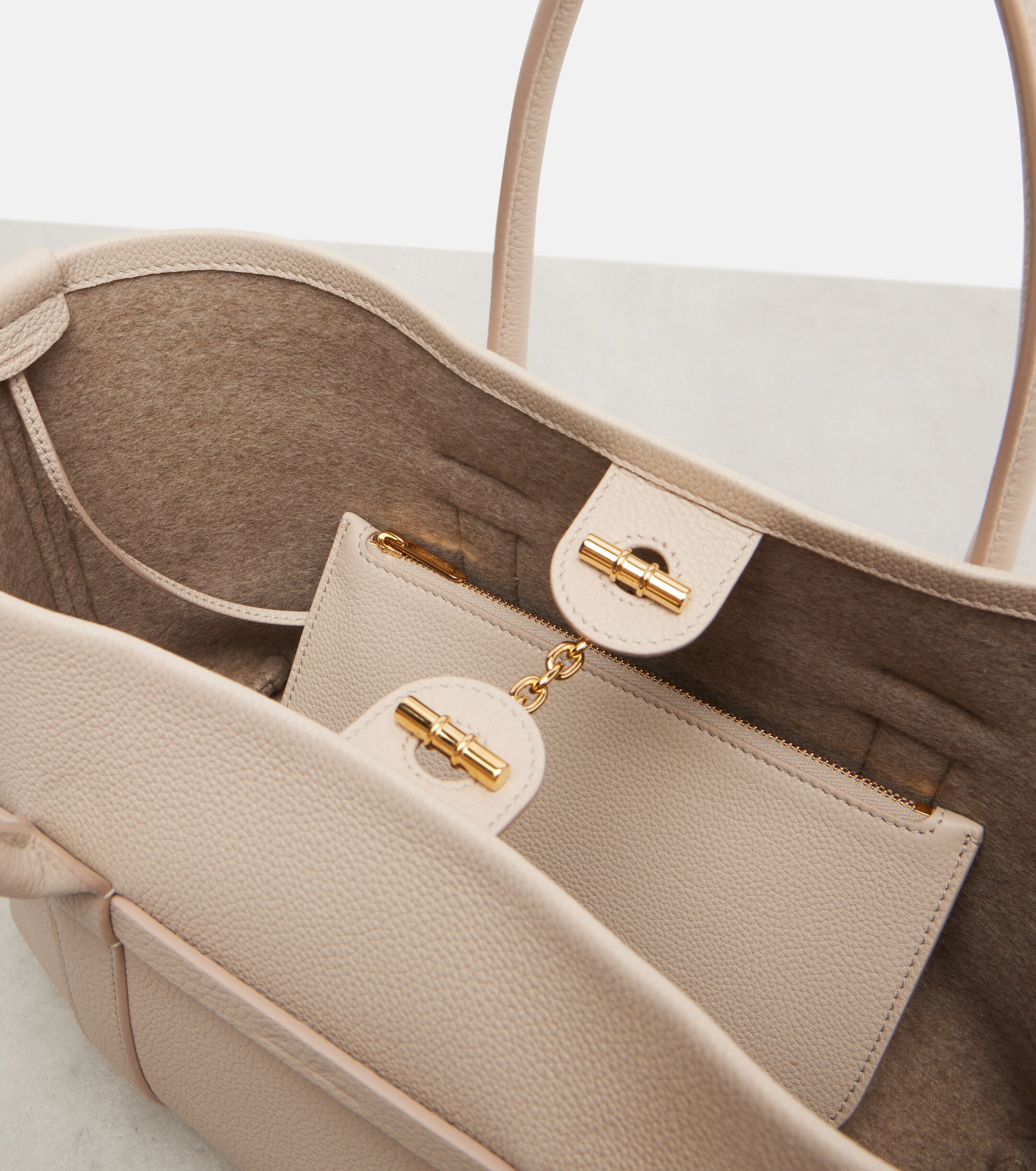 Loro Piana Ghiera Small leather tote bag