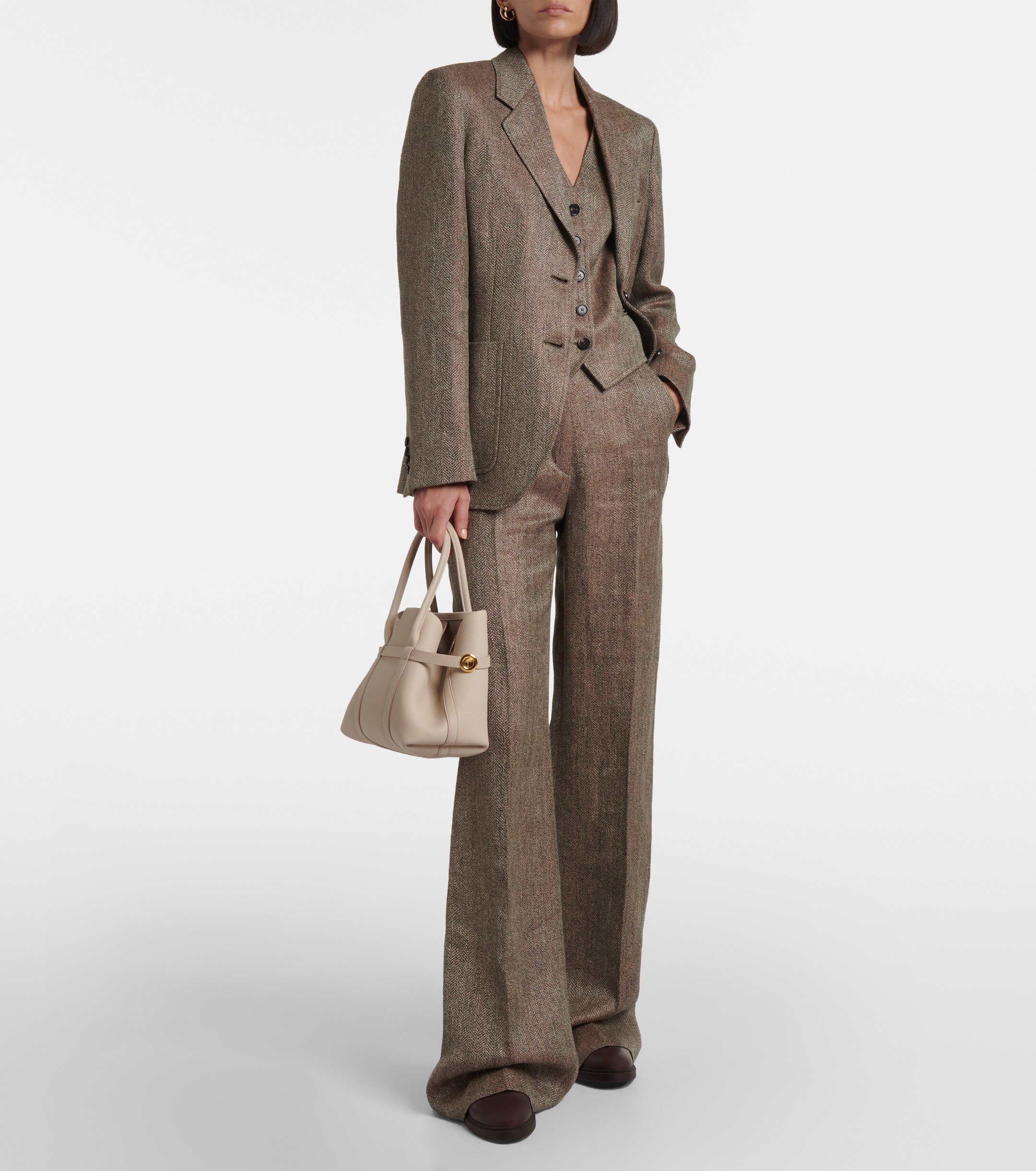 Loro Piana Ghiera Small leather tote bag