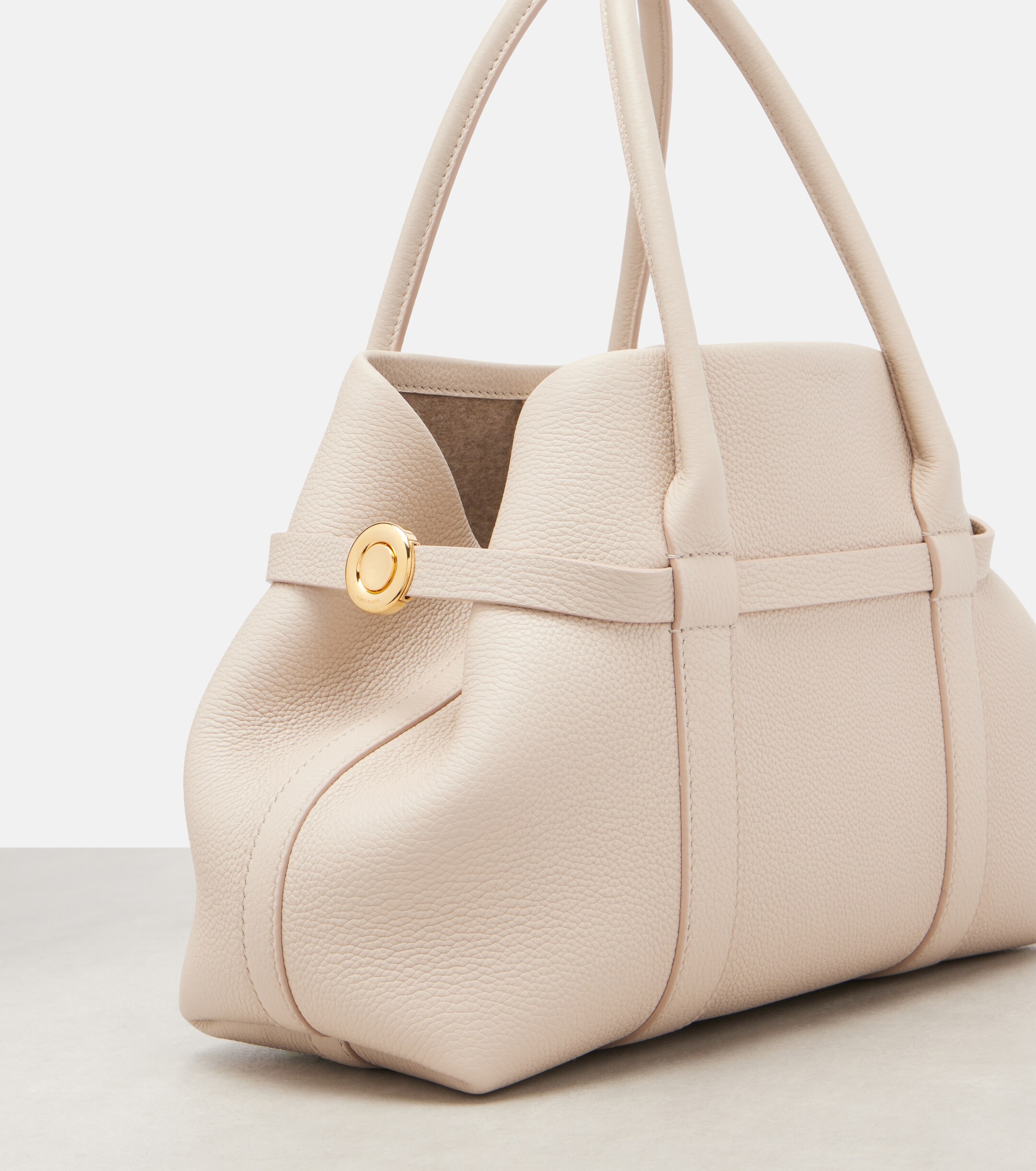 Loro Piana Ghiera Small leather tote bag