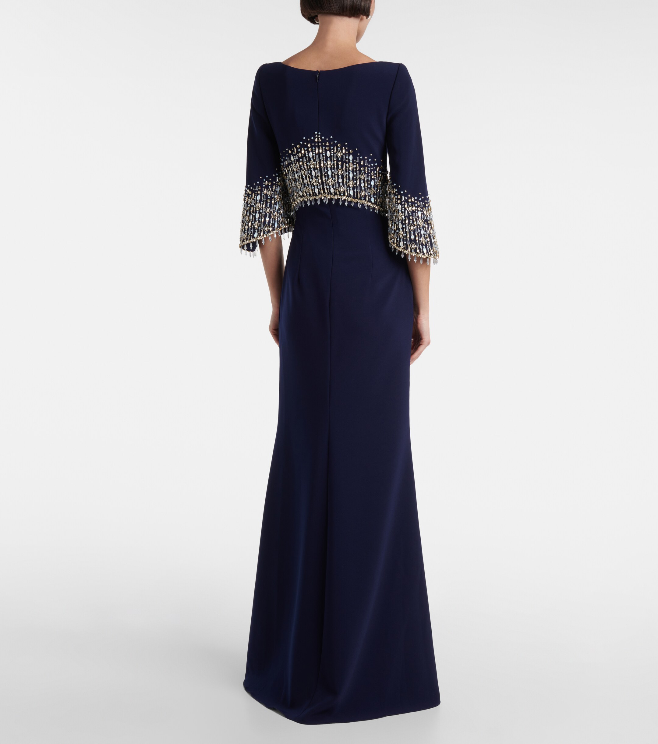 Jenny Packham Electra embellished crêpe gown