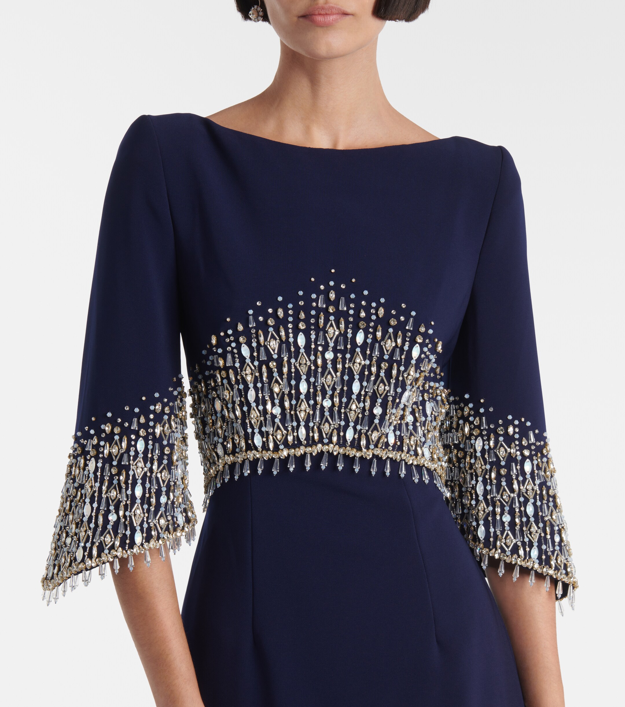 Jenny Packham Electra embellished crêpe gown