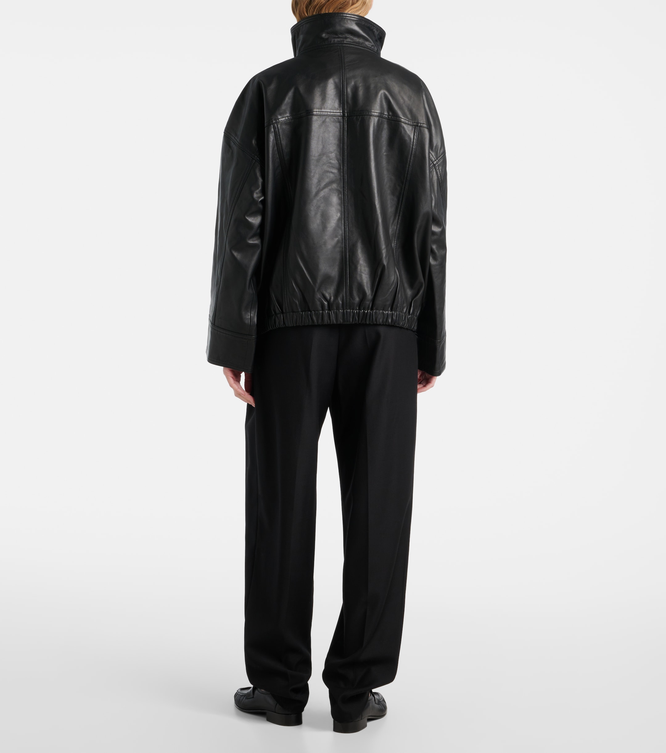 Róhe Leather bomber jacket