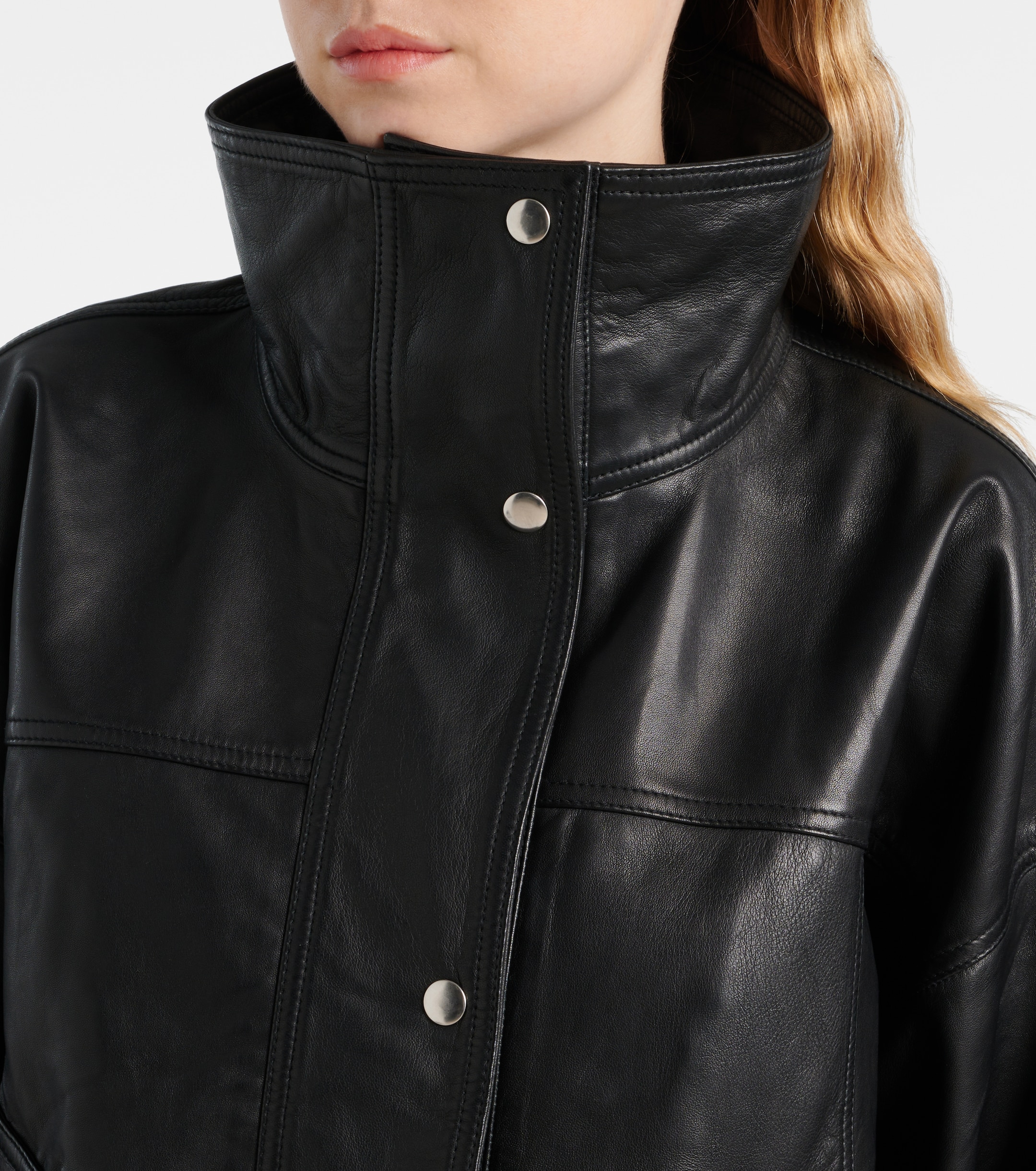 Róhe Leather bomber jacket