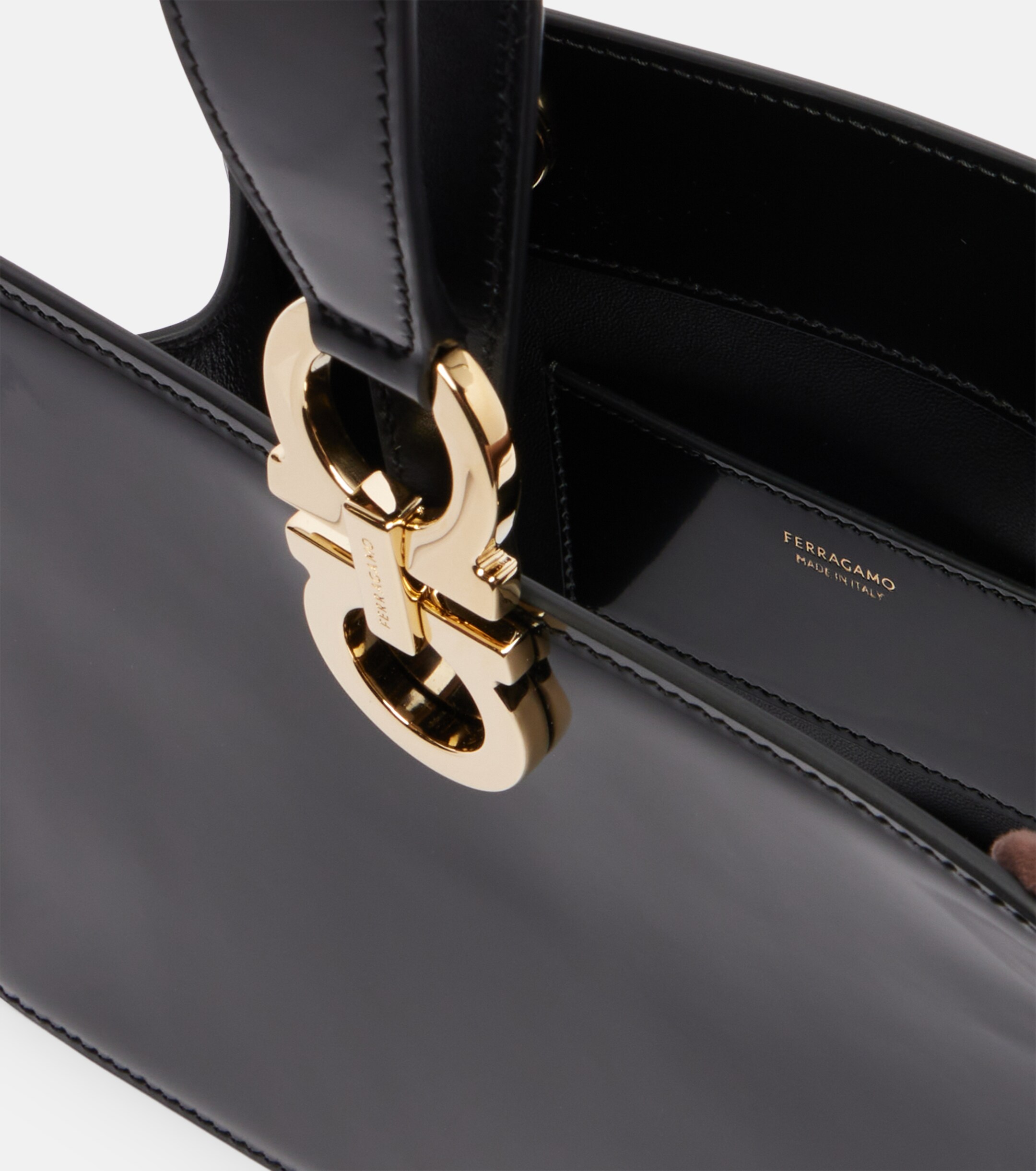 Ferragamo Small patent leather clutch