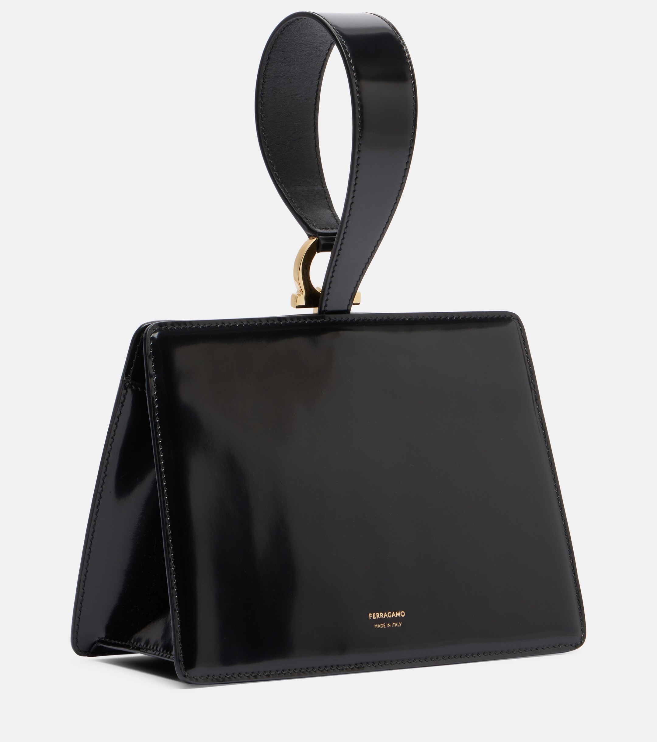 Ferragamo Small patent leather clutch