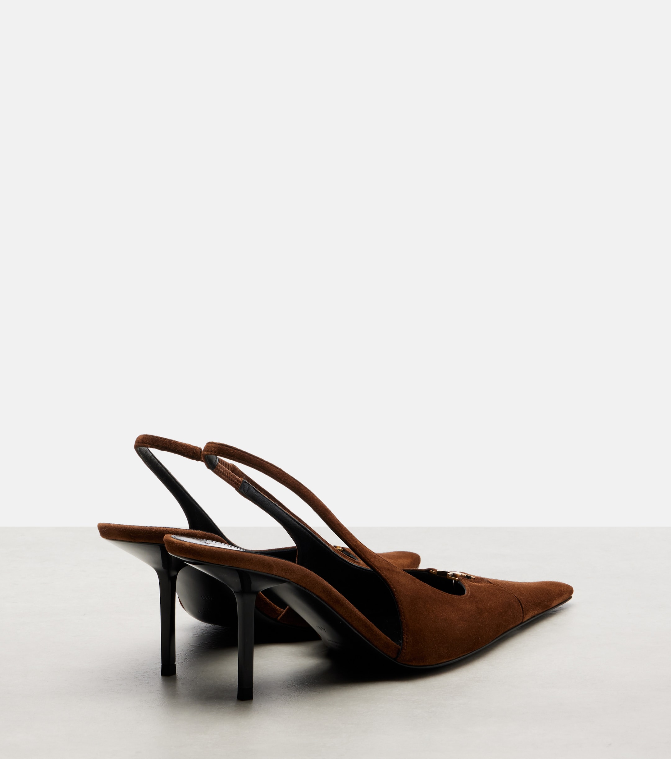 Saint Laurent Babylone Breteuil suede slingback pumps