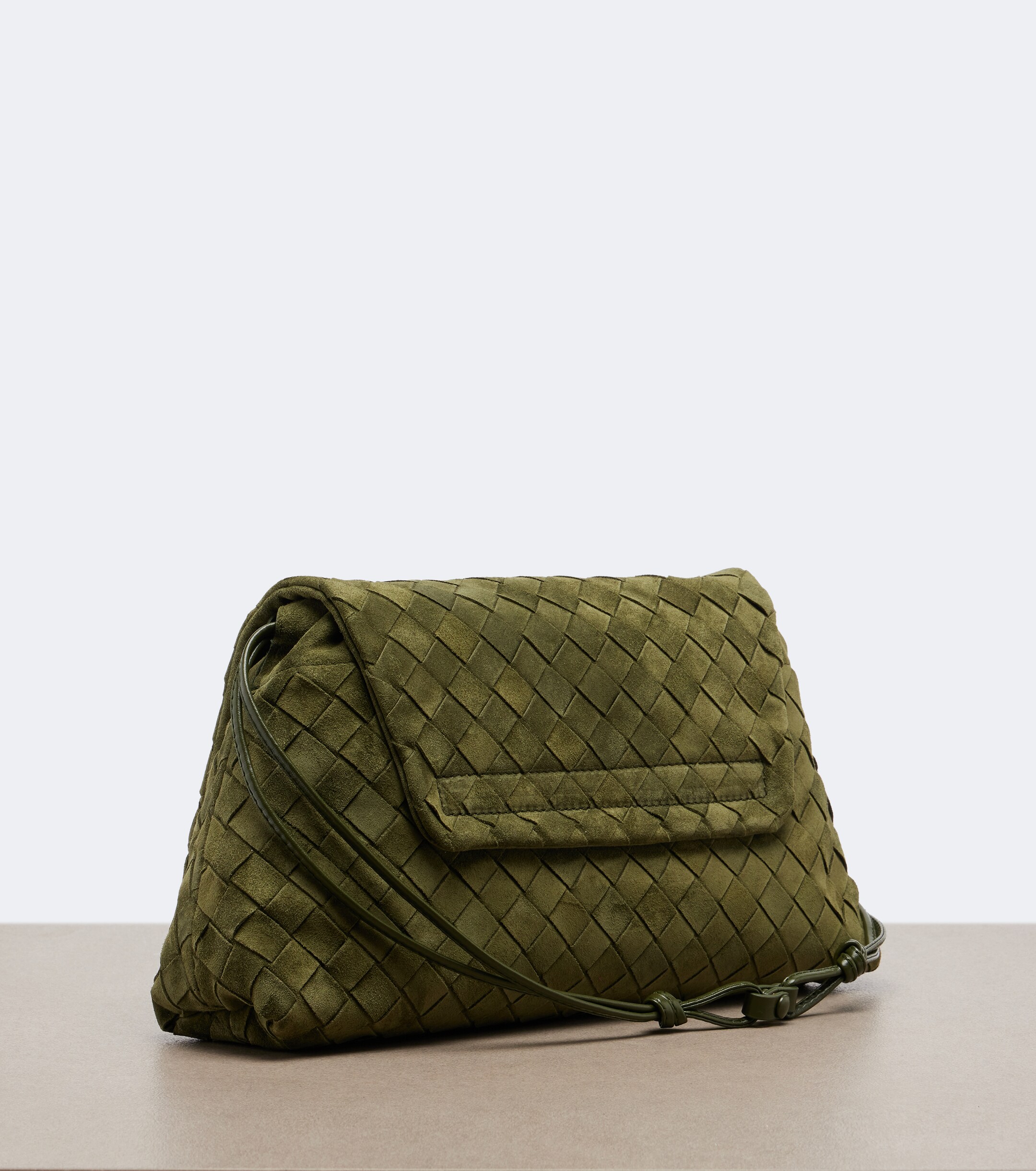 Bottega Veneta Giorno Intrecciato suede crossbody bag