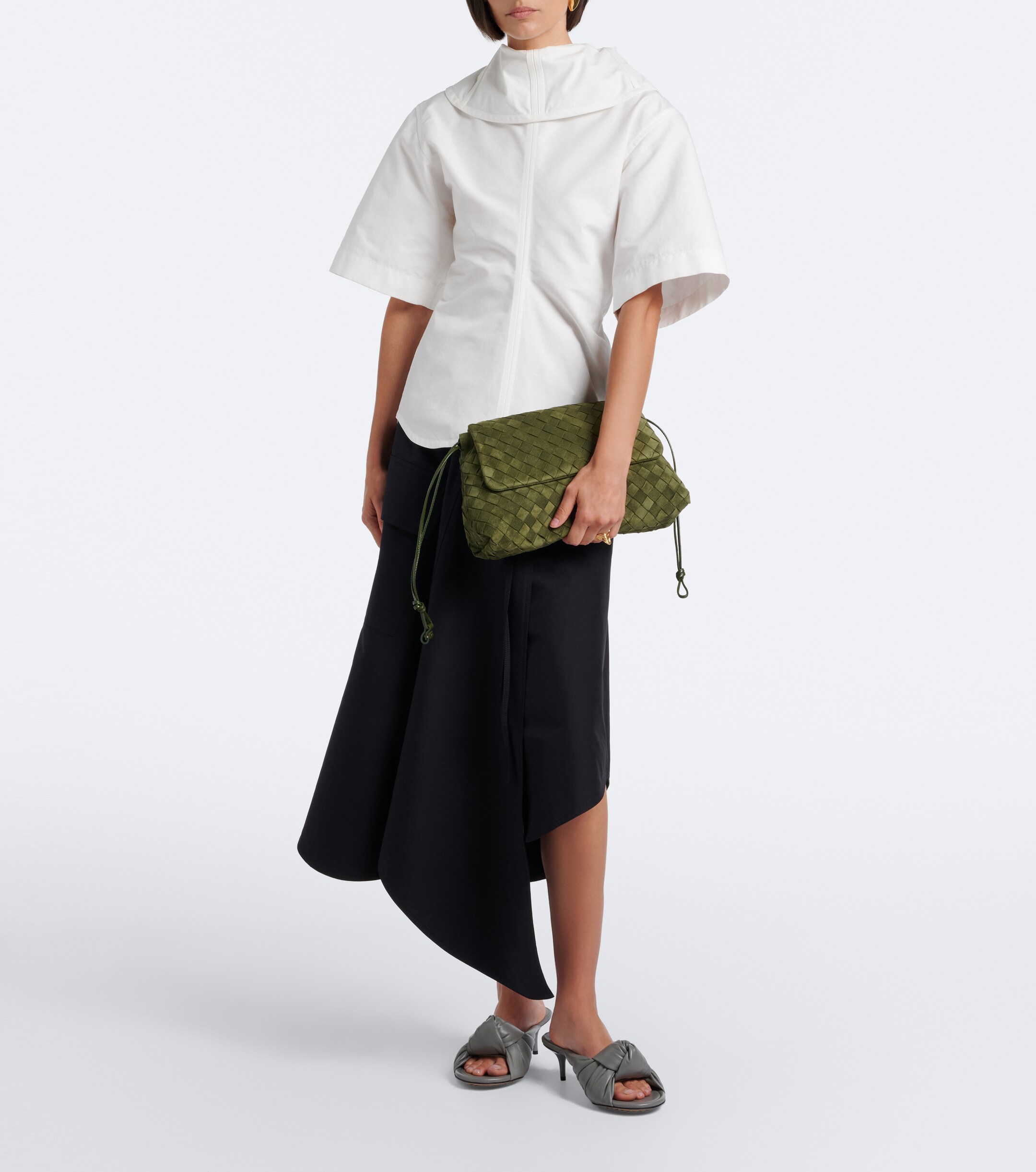 Bottega Veneta Giorno Intrecciato suede crossbody bag