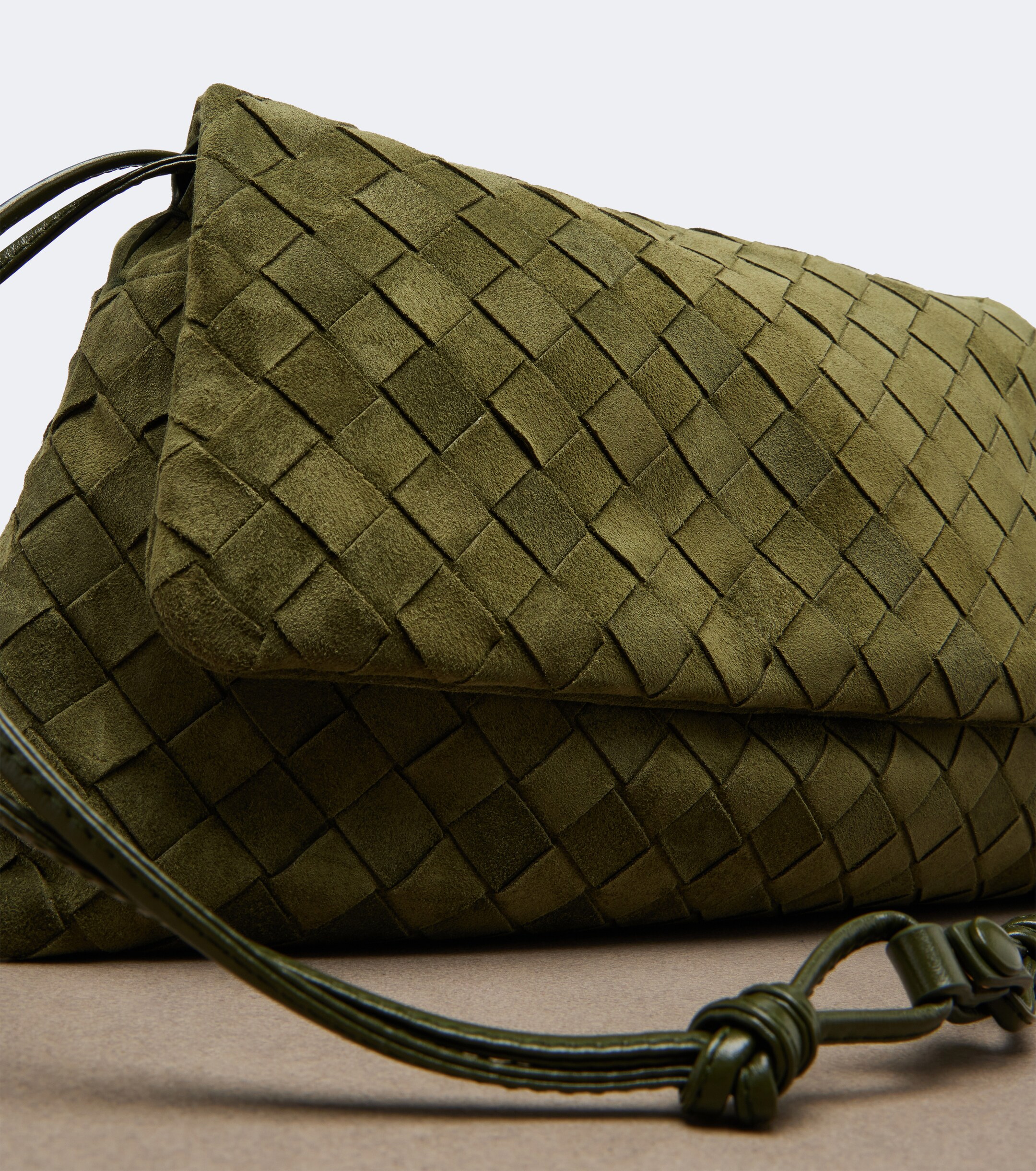 Bottega Veneta Giorno Intrecciato suede crossbody bag