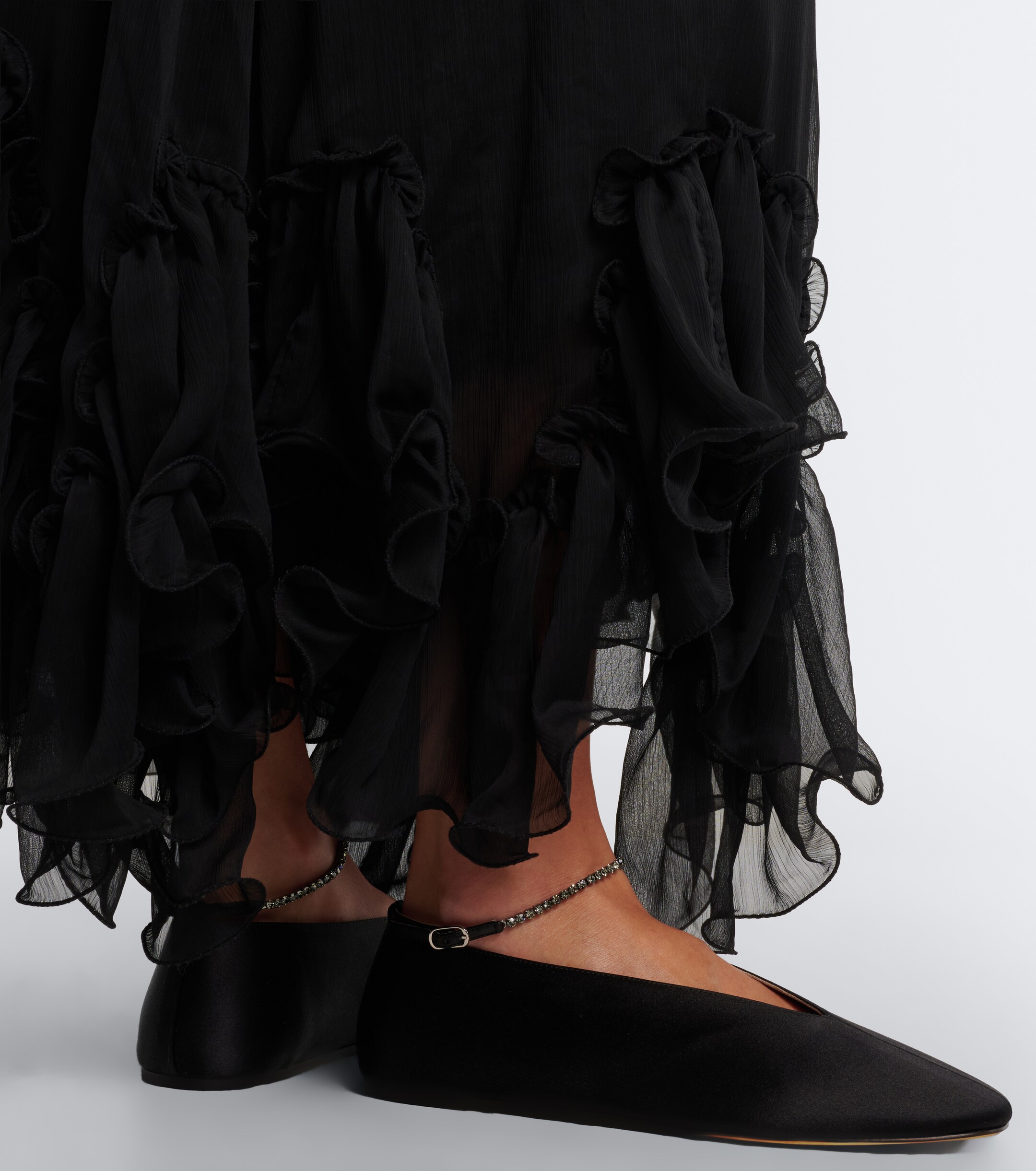 LE MONDE BERYL Le Monde Béryl Olympia embellished satin ballet flats