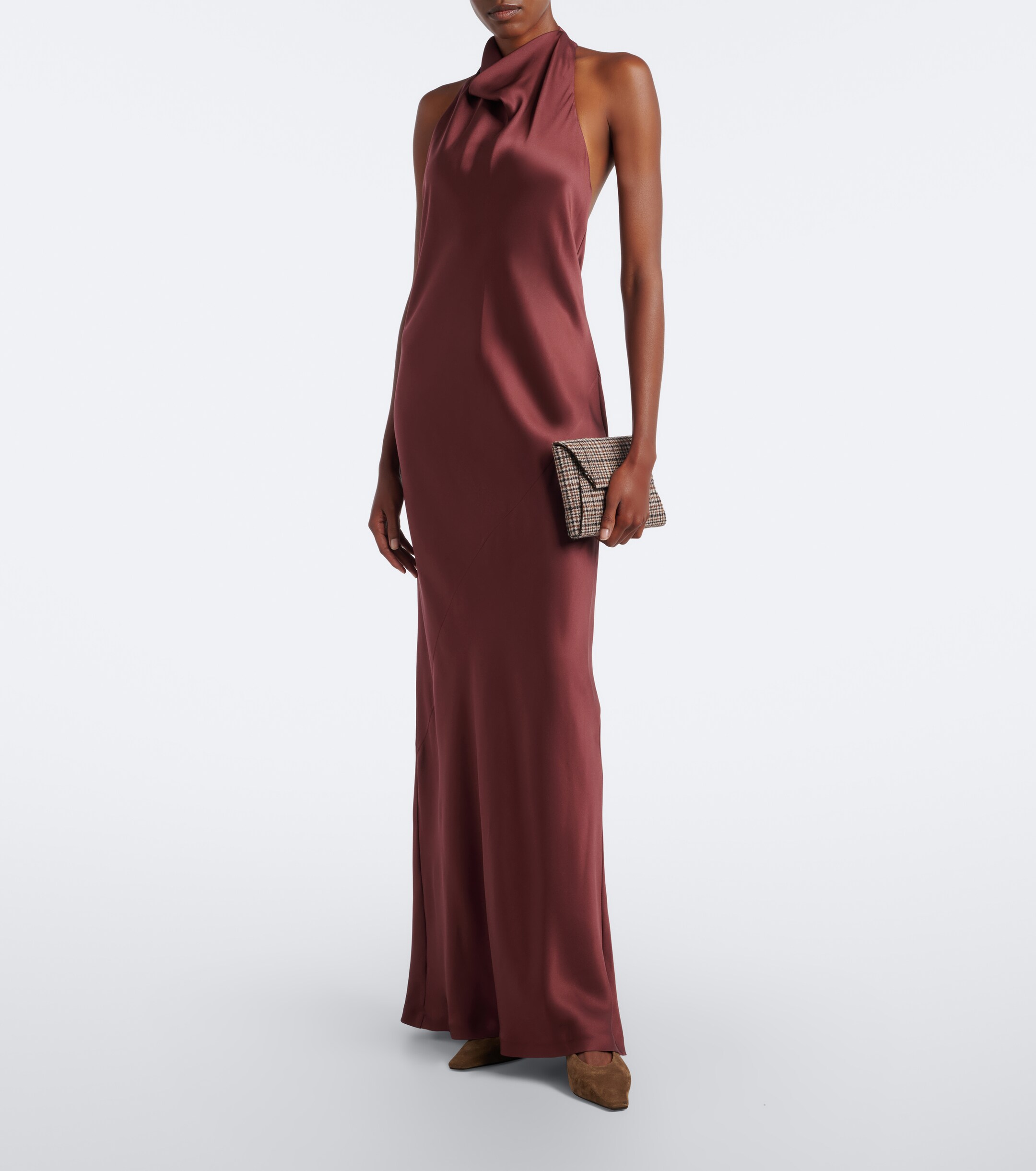 Brunello Cucinelli Brunello Cucinelli Halterneck silk satin gown
