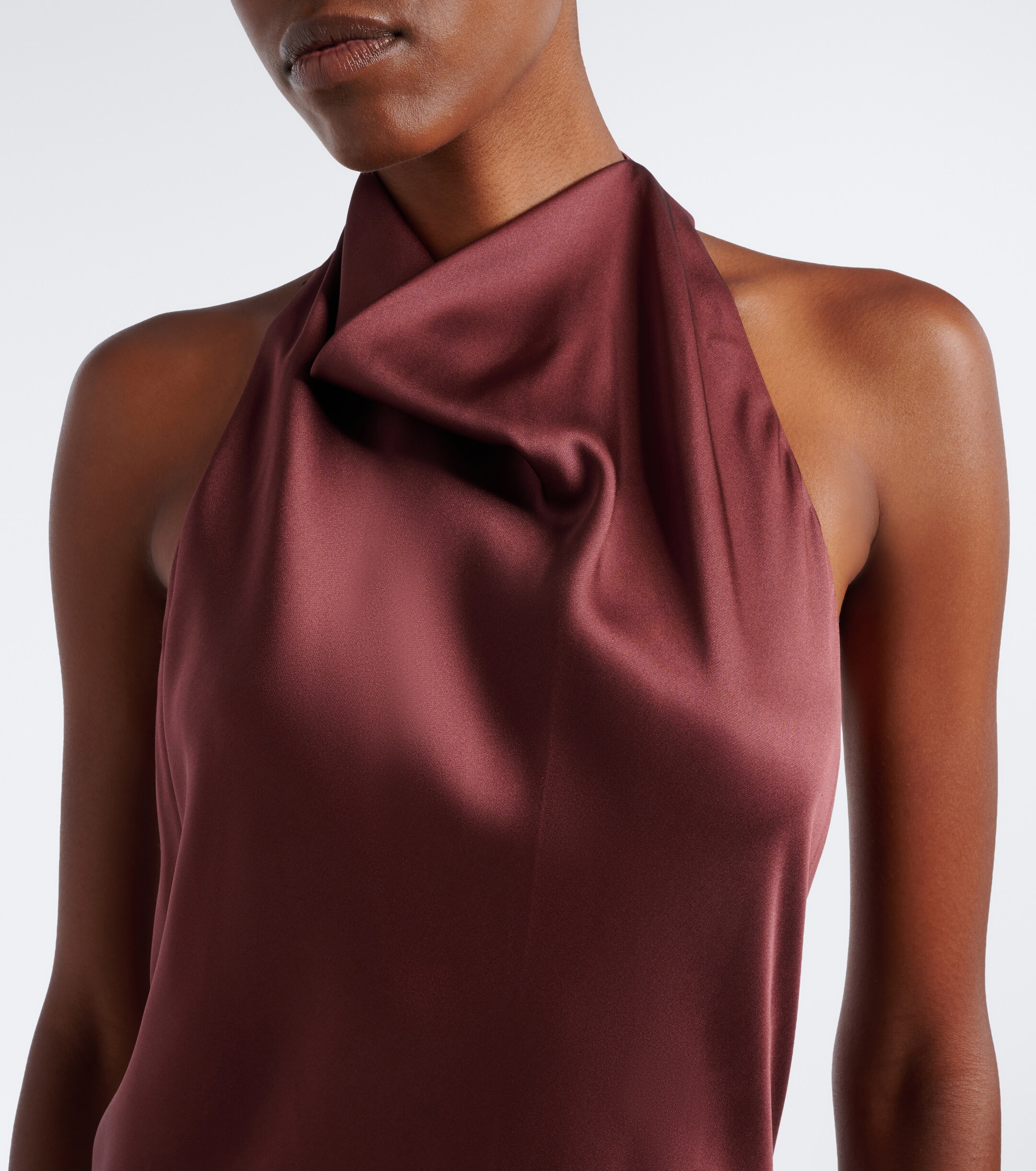 Brunello Cucinelli Brunello Cucinelli Halterneck silk satin gown